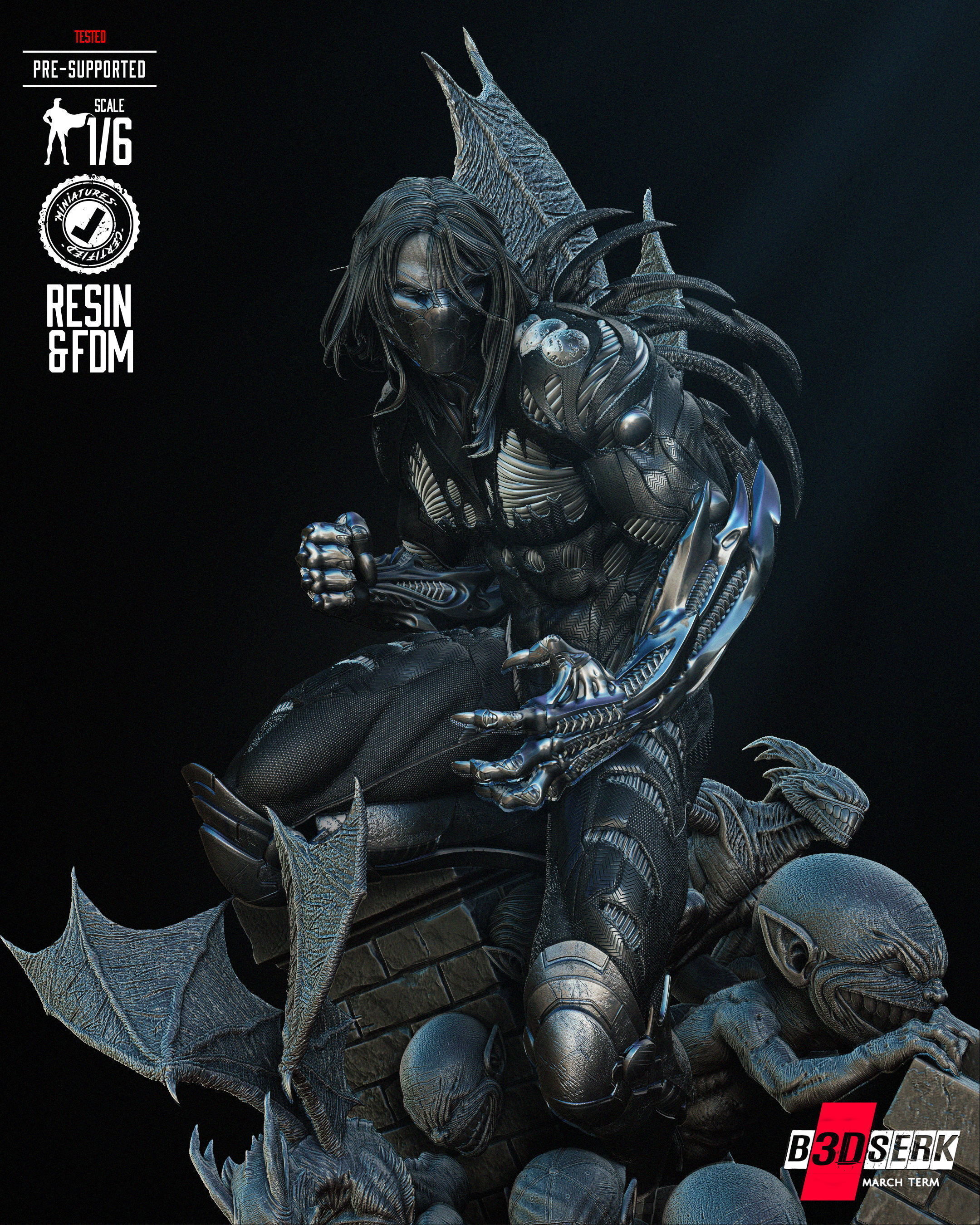 B3DSERK Darkness Sculpture Tested for 3D printing 3D print model_1