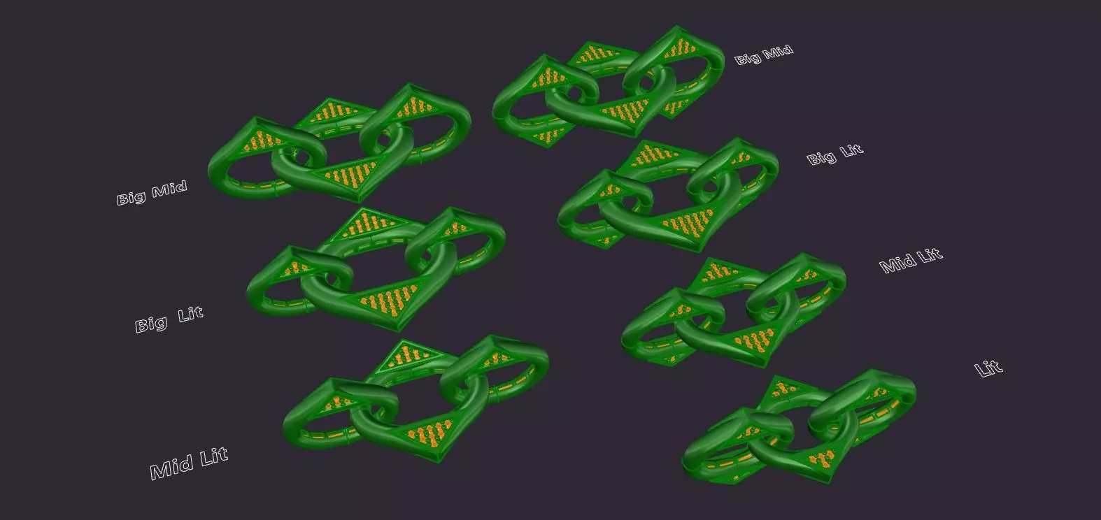 Minimal neckless together or even single with chain 3D print model_0