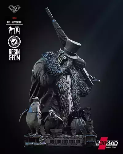 B3DSERK Penguin Bust Tested for 3D printing