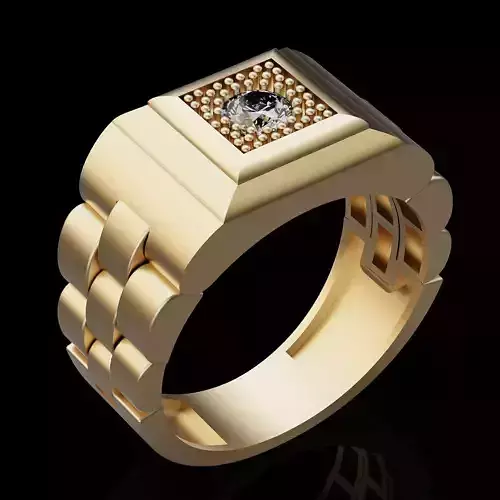 Lux ring silver gold sterling printable jewelry 3D model