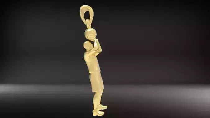 3D Basket Ball Player NBA Pendant Necklace Jewelry