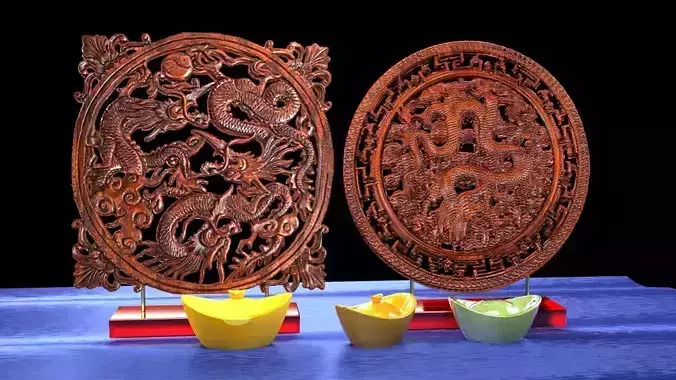 Chinese dragon carving pattern 