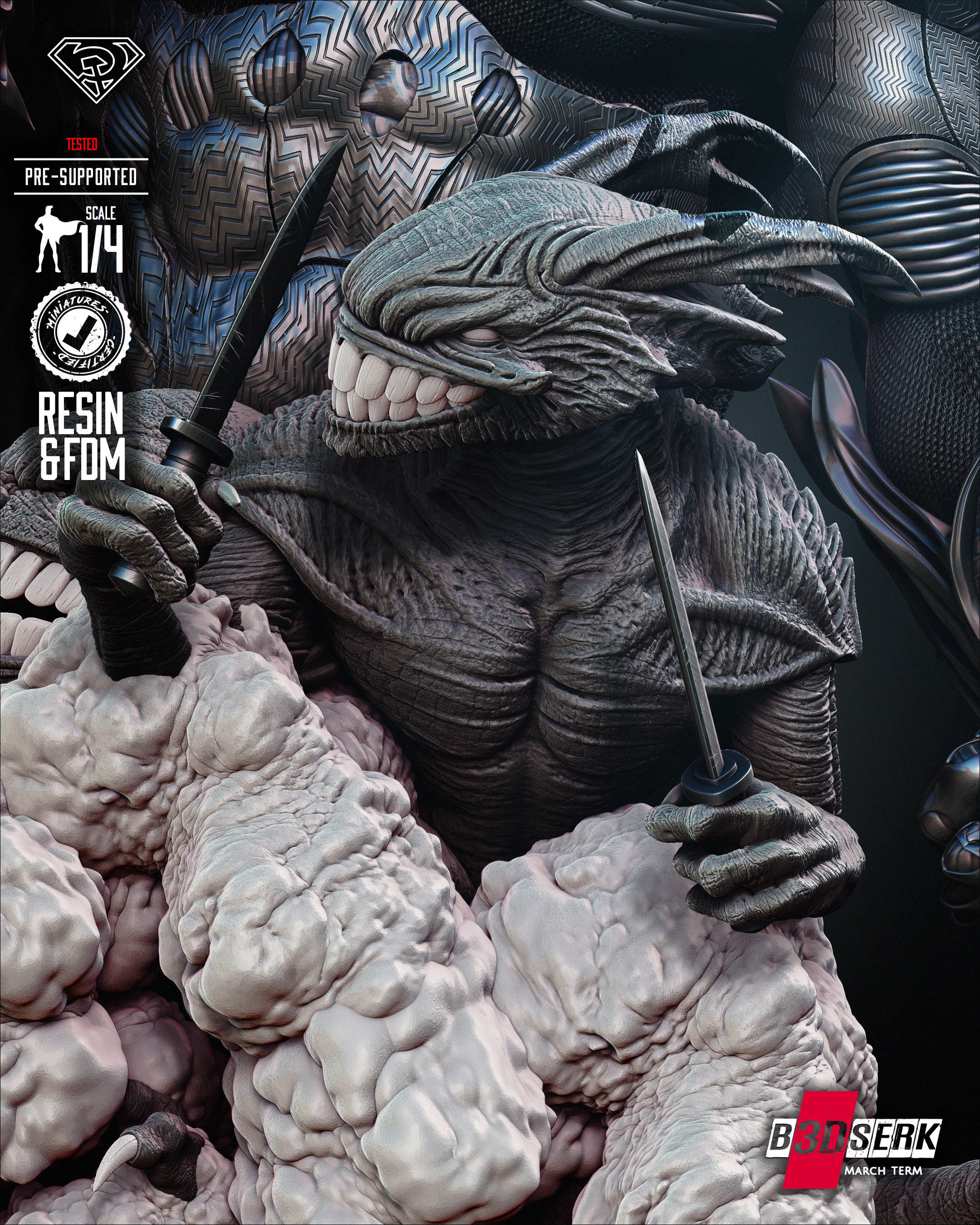 B3DSERK Darkness Bust Tested for 3D printing 3D print model_38