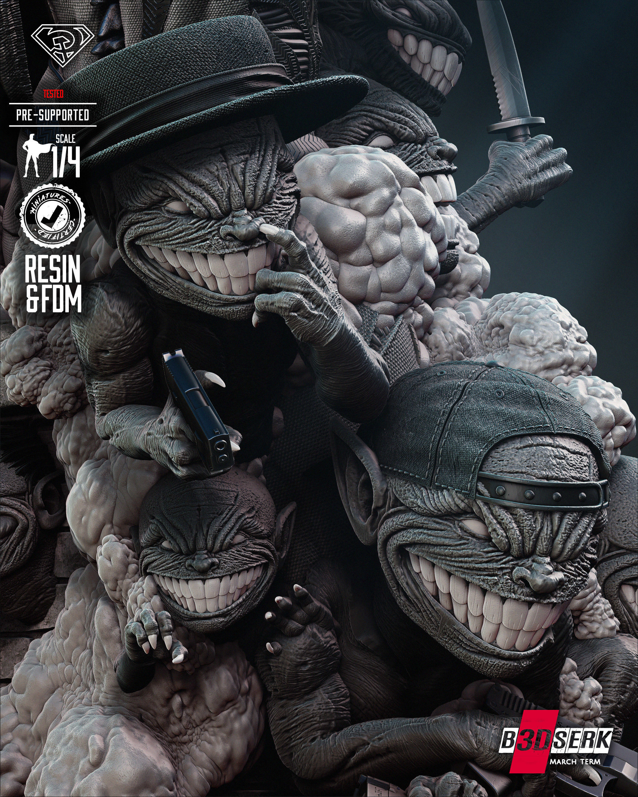 B3DSERK Darkness Bust Tested for 3D printing 3D print model_79