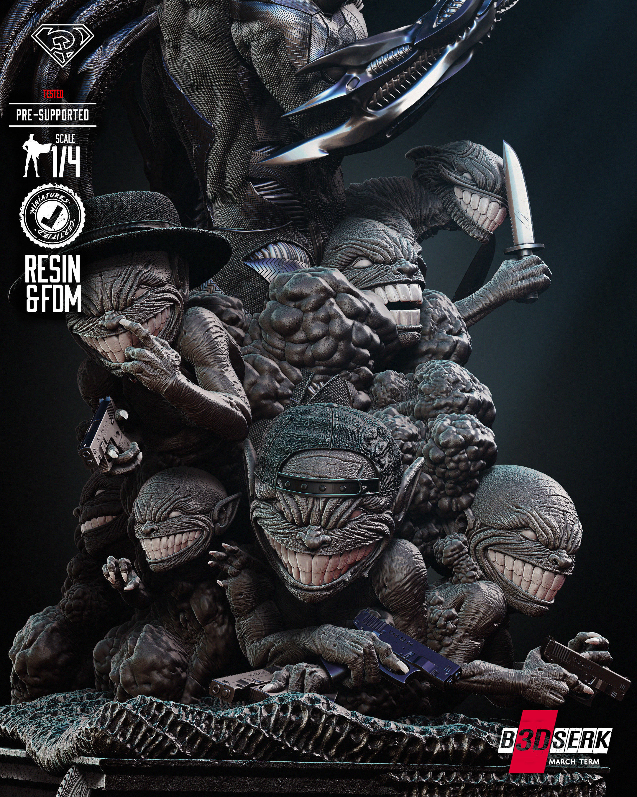 B3DSERK Darkness Bust Tested for 3D printing 3D print model_10