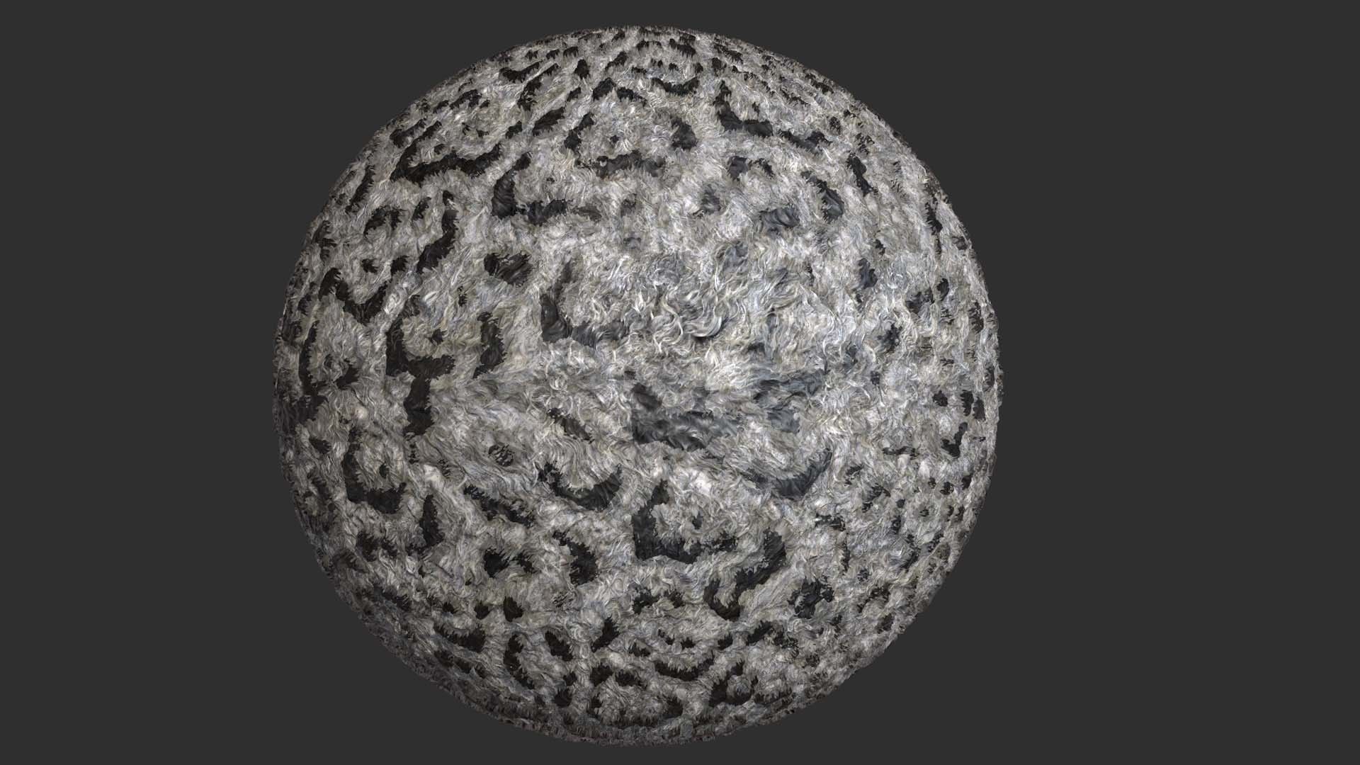 Snow leopard Fur Pbr 4k Texture 3D model_1