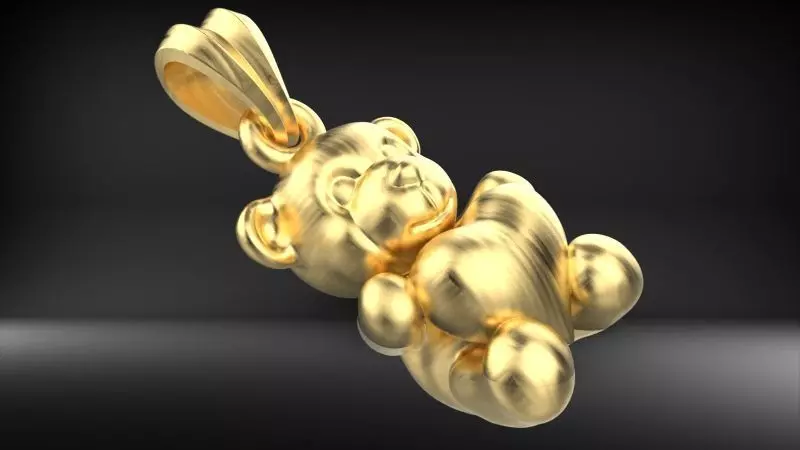 3D Teddy Bear Pendant Charm Necklace Baby Animal 3D print model