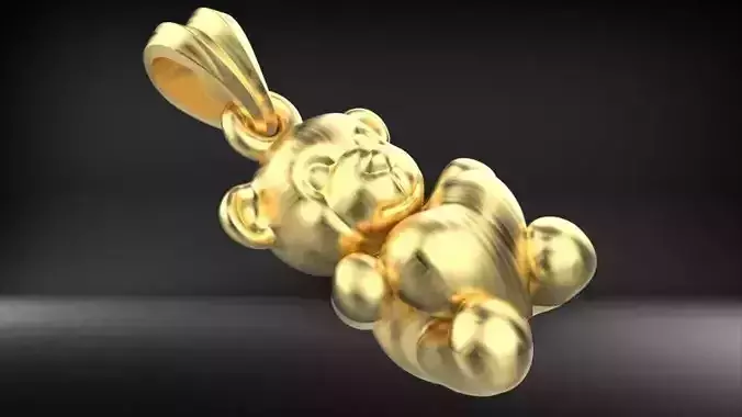 3D Teddy Bear Pendant Charm Necklace Baby Animal 3D print model