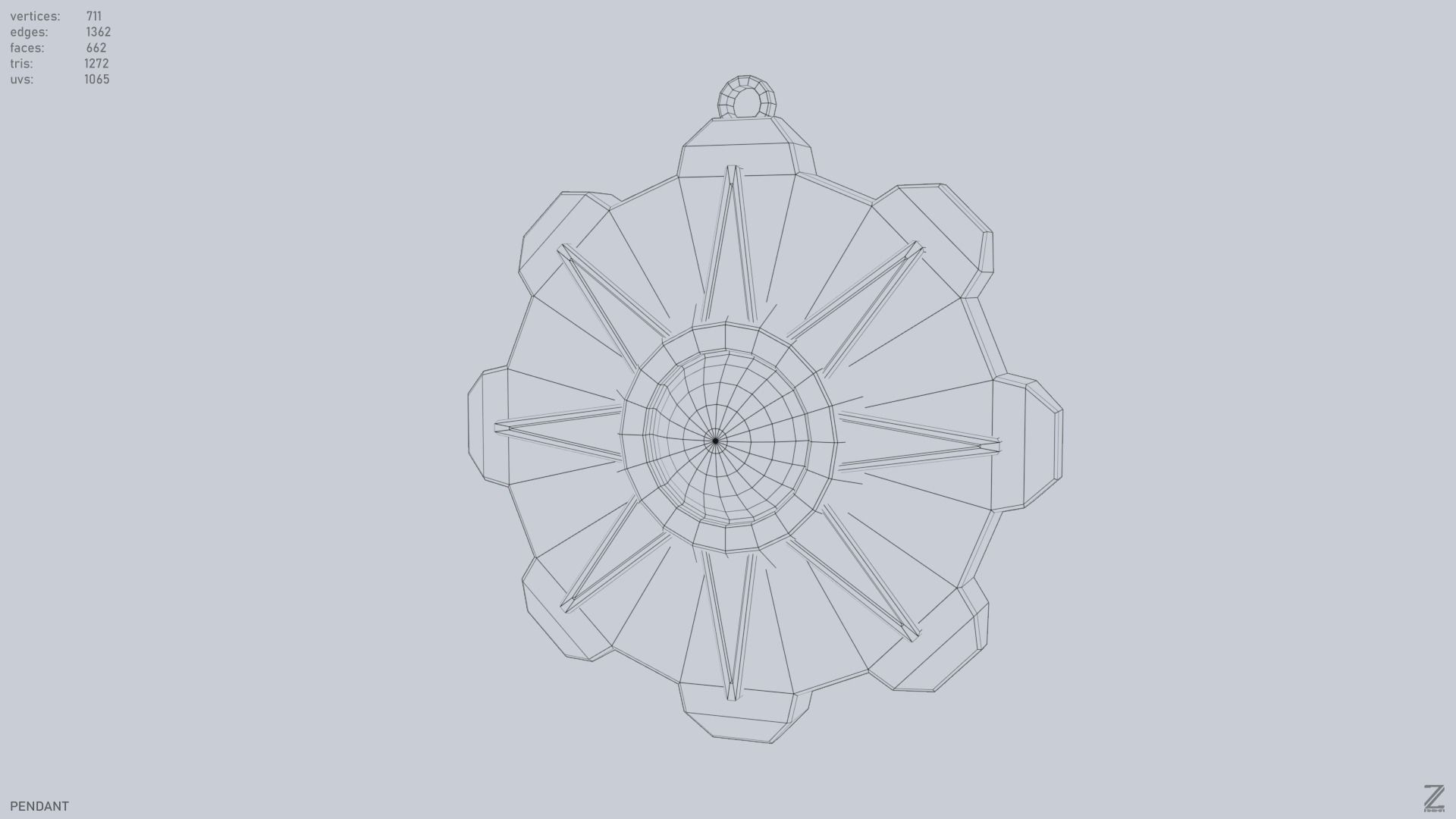 Pendant Low-poly 3D model_15