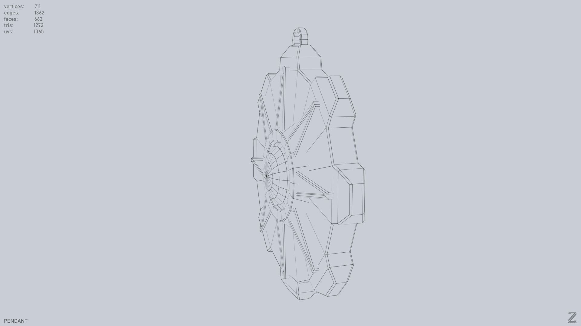 Pendant Low-poly 3D model_4