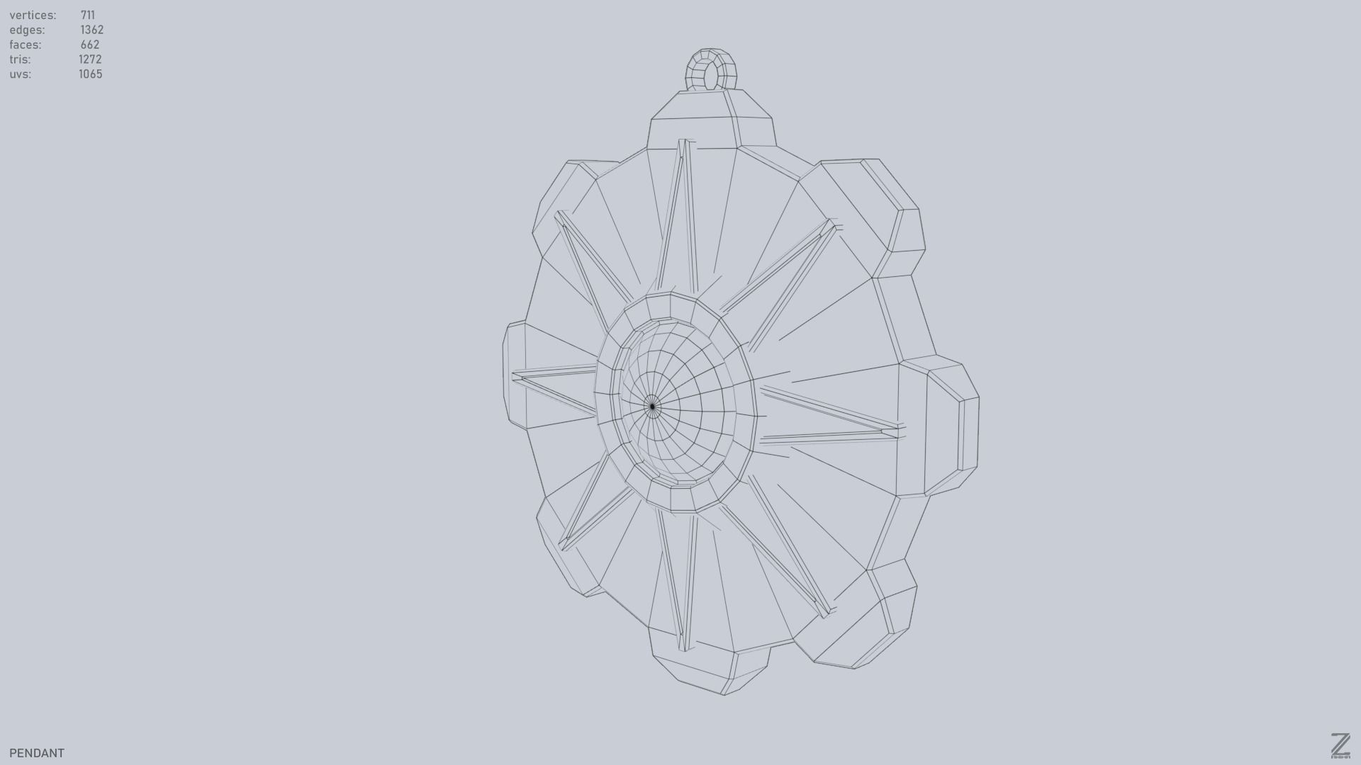 Pendant Low-poly 3D model_10