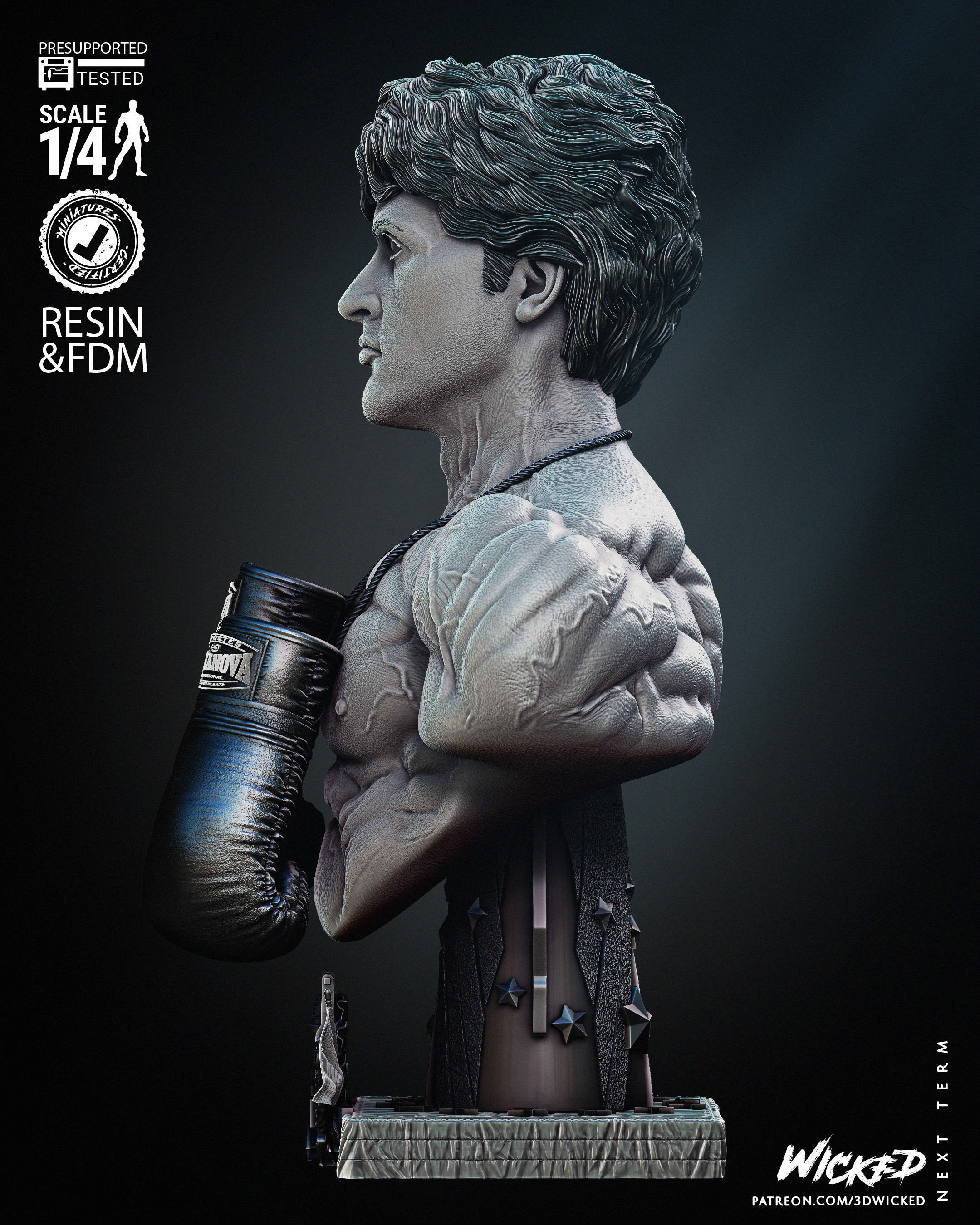 Wicked Movies Rocky Bust Tested for 3D printing  3D print model_16