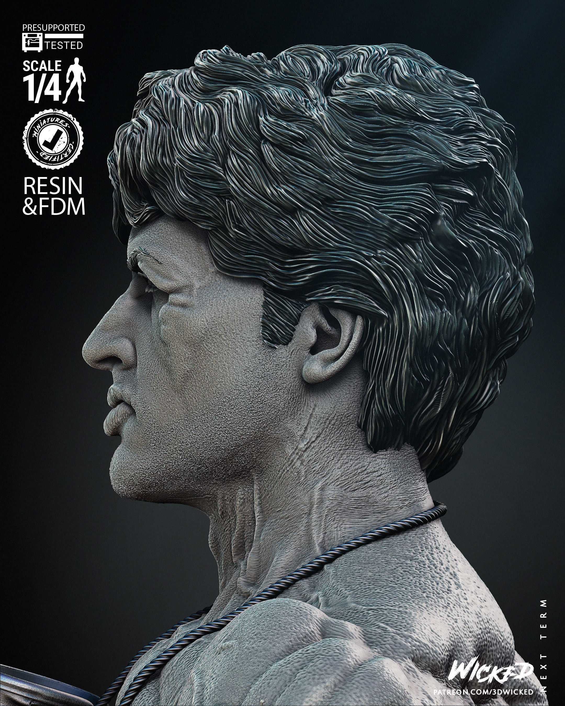 Wicked Movies Rocky Bust Tested for 3D printing  3D print model_77
