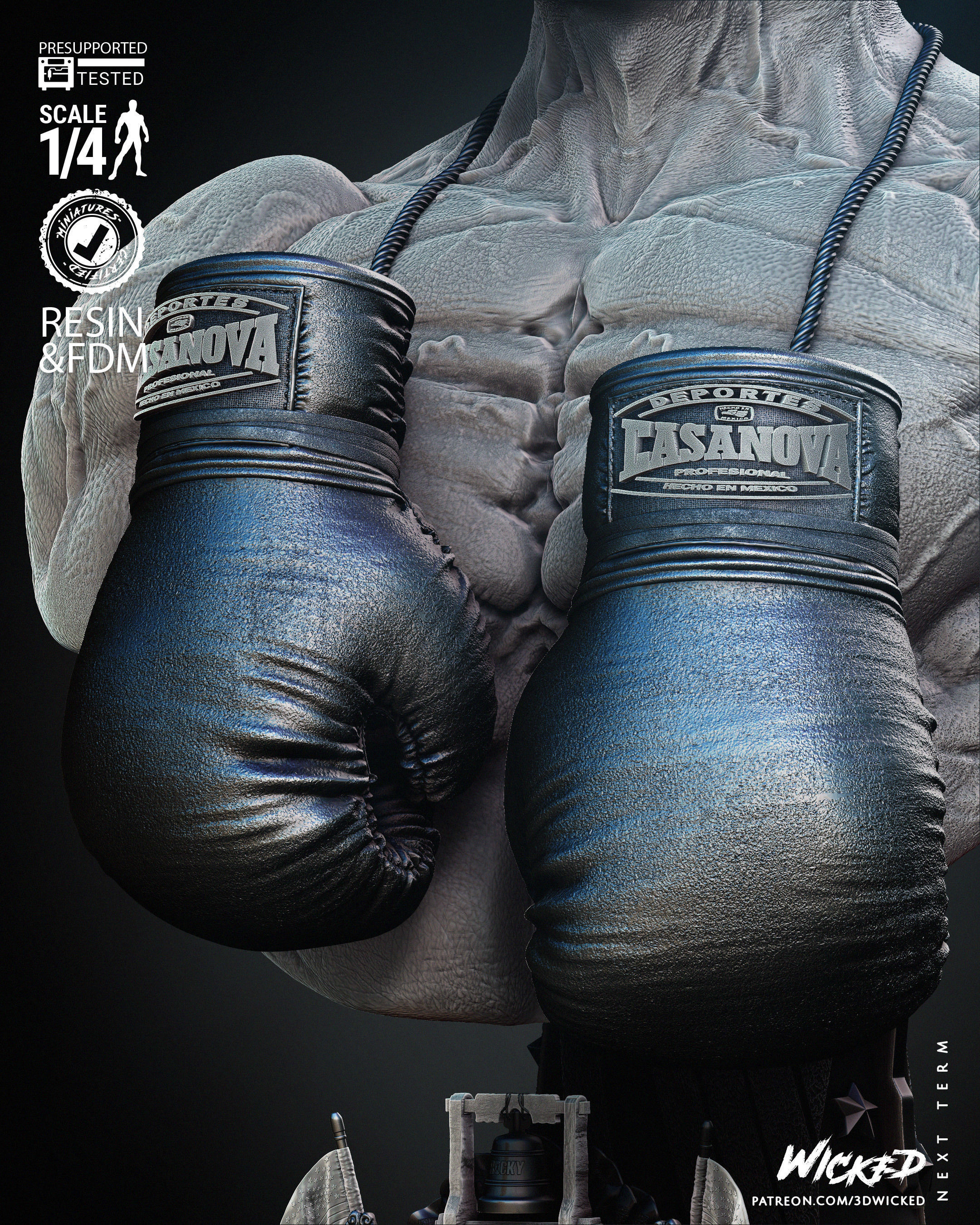 Wicked Movies Rocky Bust Tested for 3D printing  3D print model_38