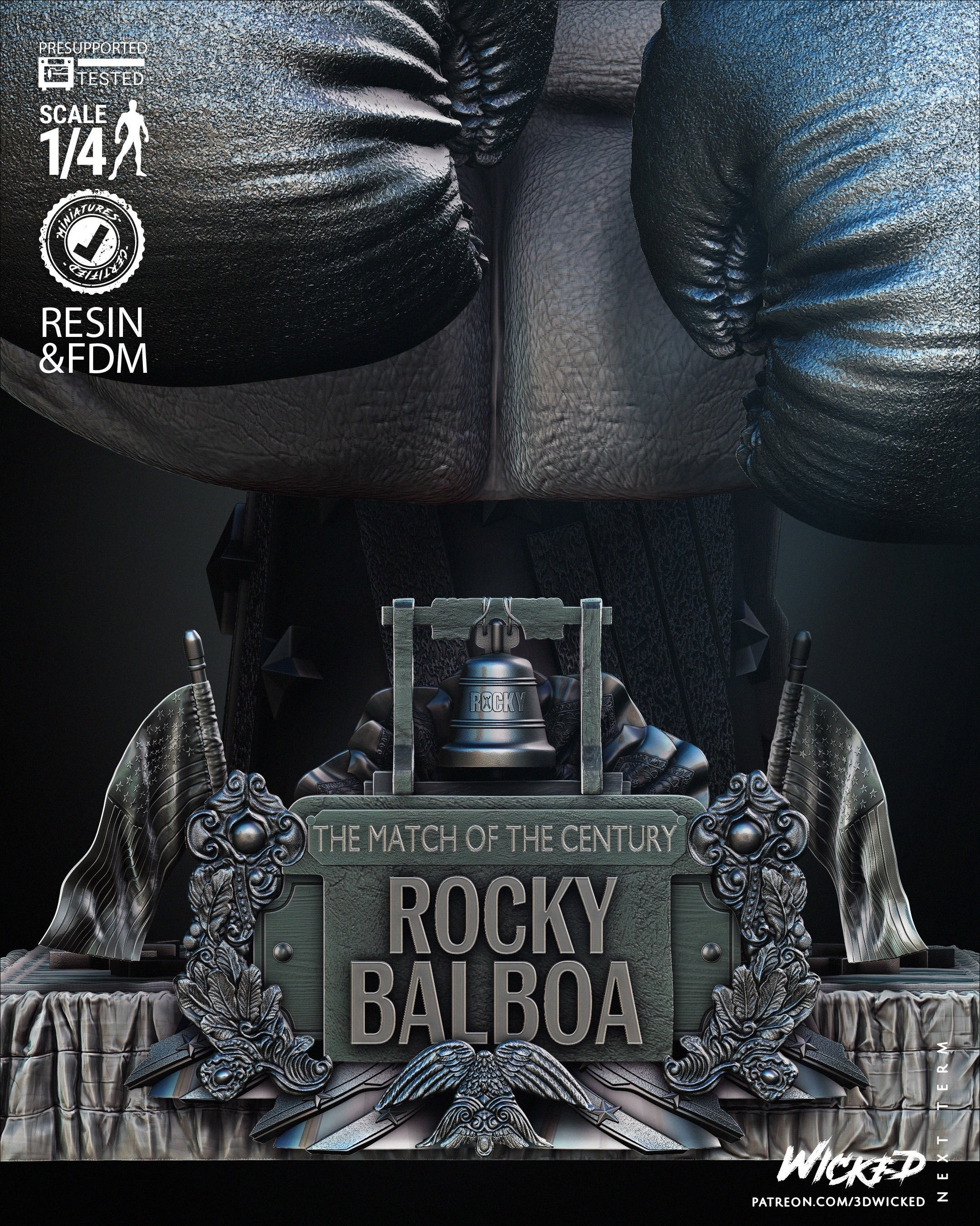 Wicked Movies Rocky Bust Tested for 3D printing  3D print model_24