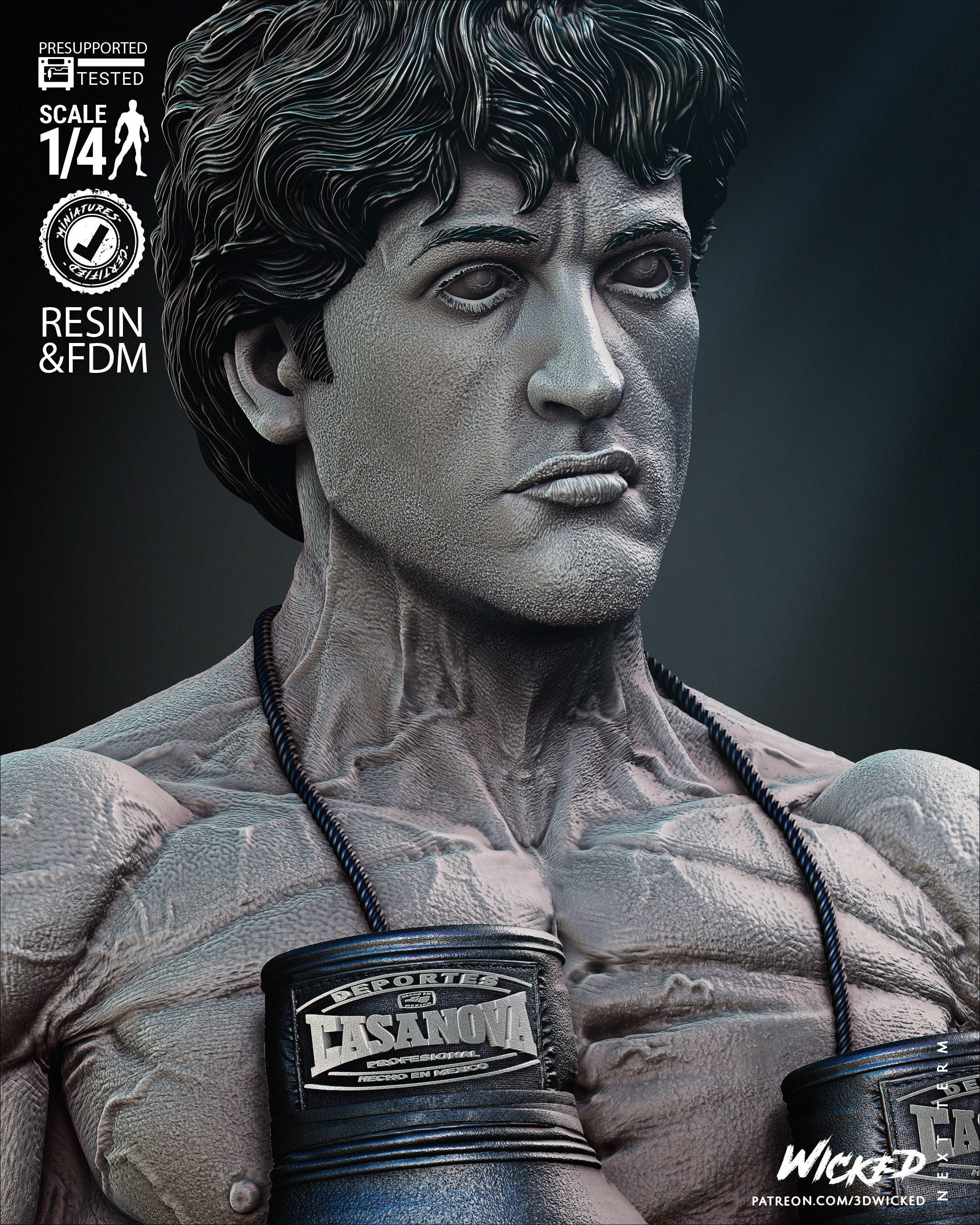 Wicked Movies Rocky Bust Tested for 3D printing  3D print model_64