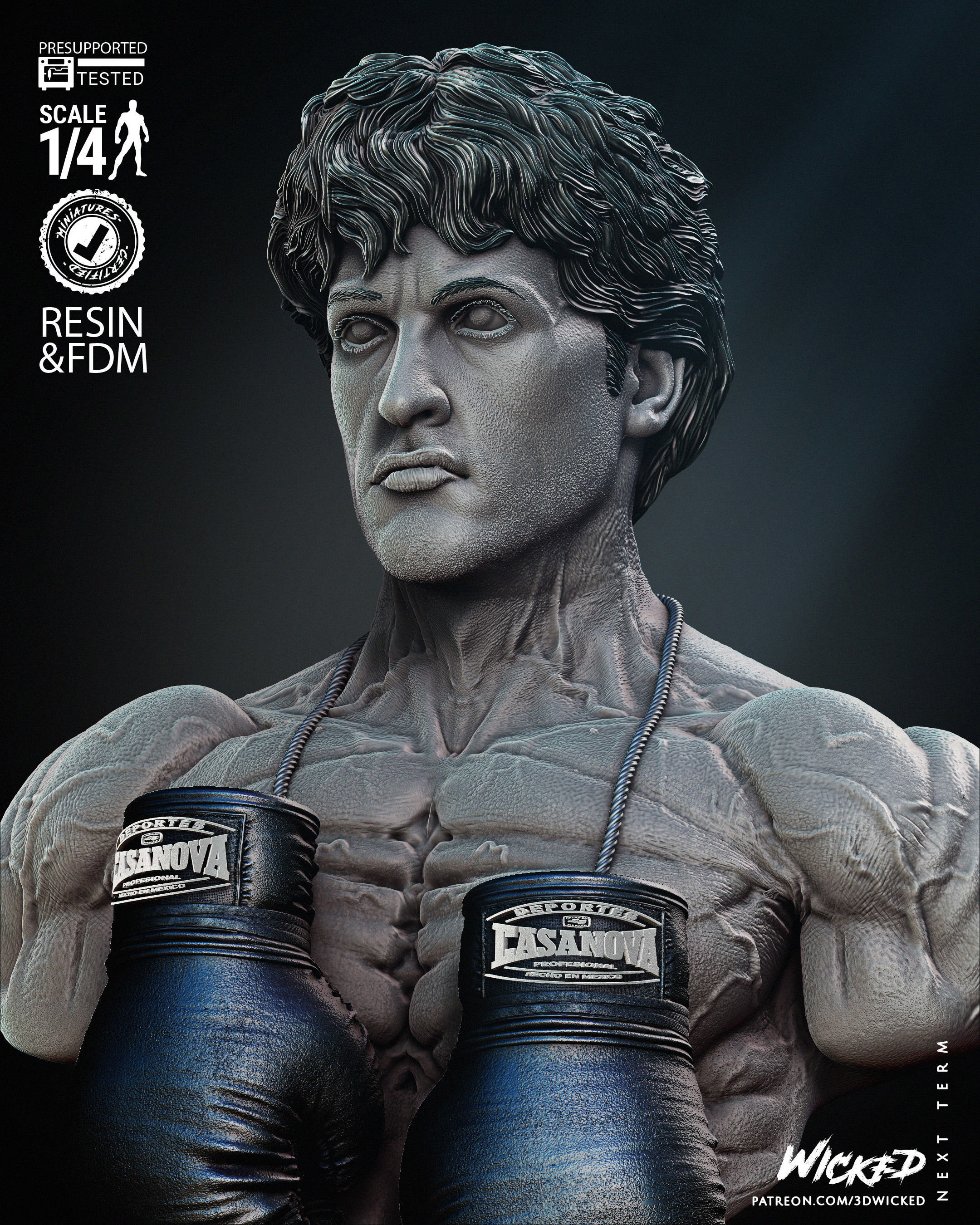 Wicked Movies Rocky Bust Tested for 3D printing  3D print model_32
