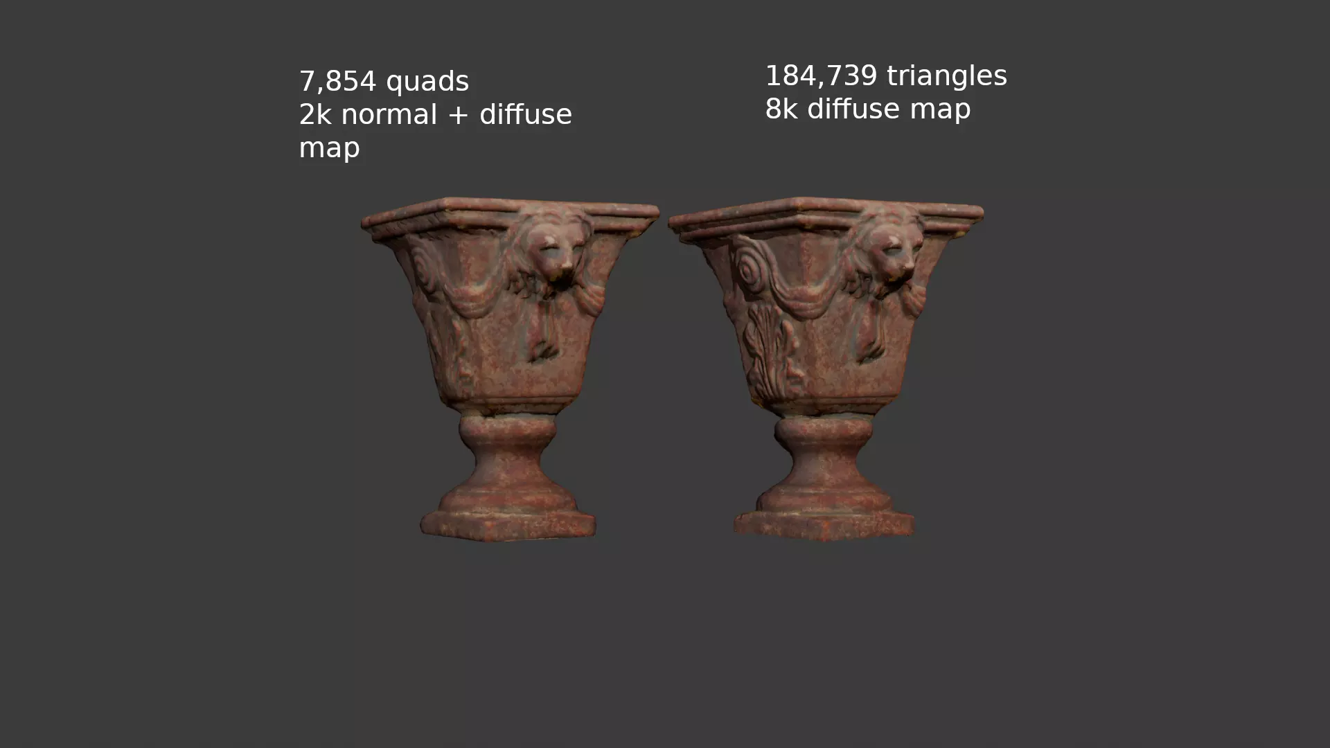 Goblet 001 photogrammetric scan low and high poly Free low-poly 3D model