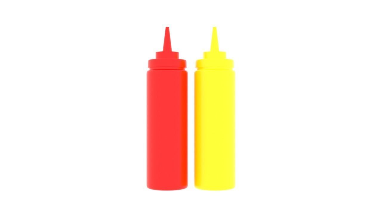 Condiment containers 3D model_3
