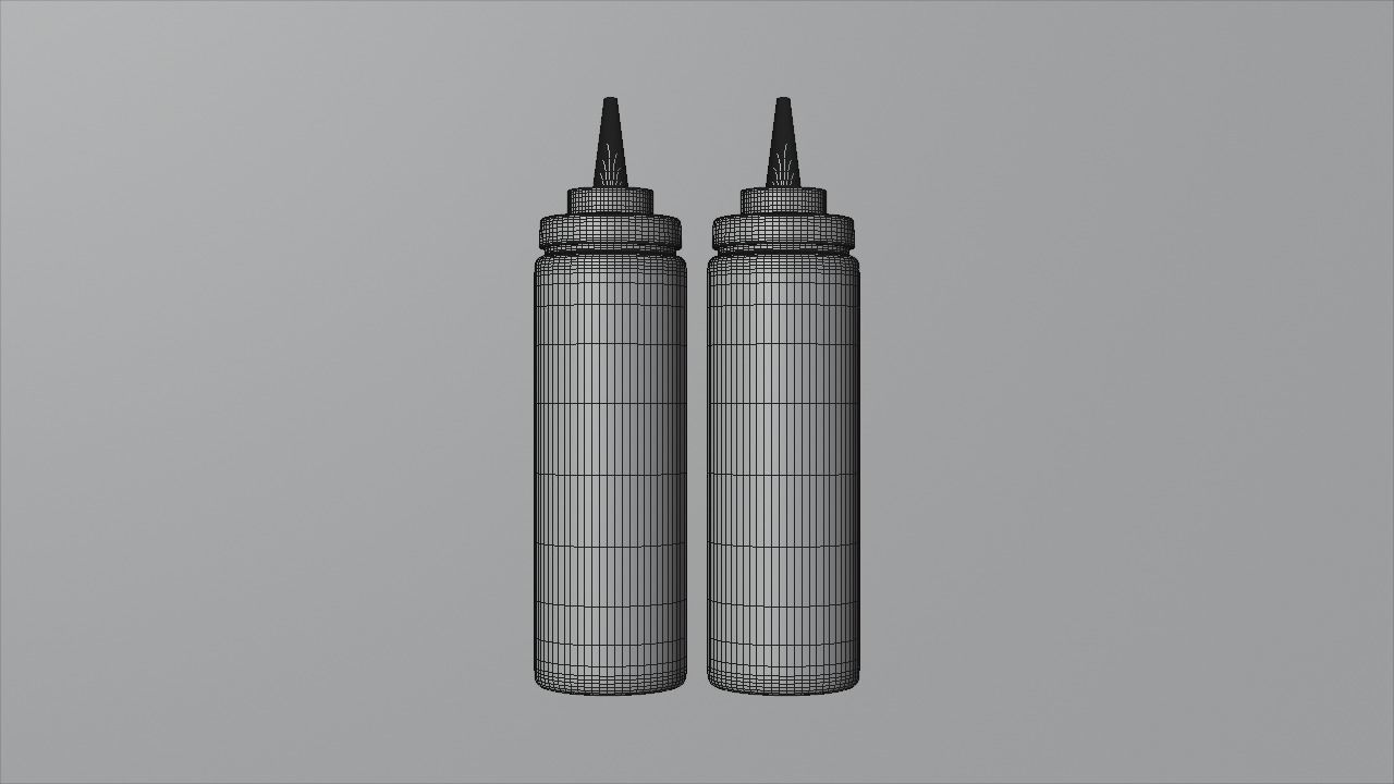 Condiment containers 3D model_8