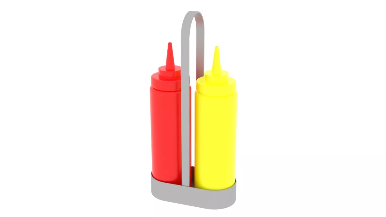 Condiment containers 3D model_0