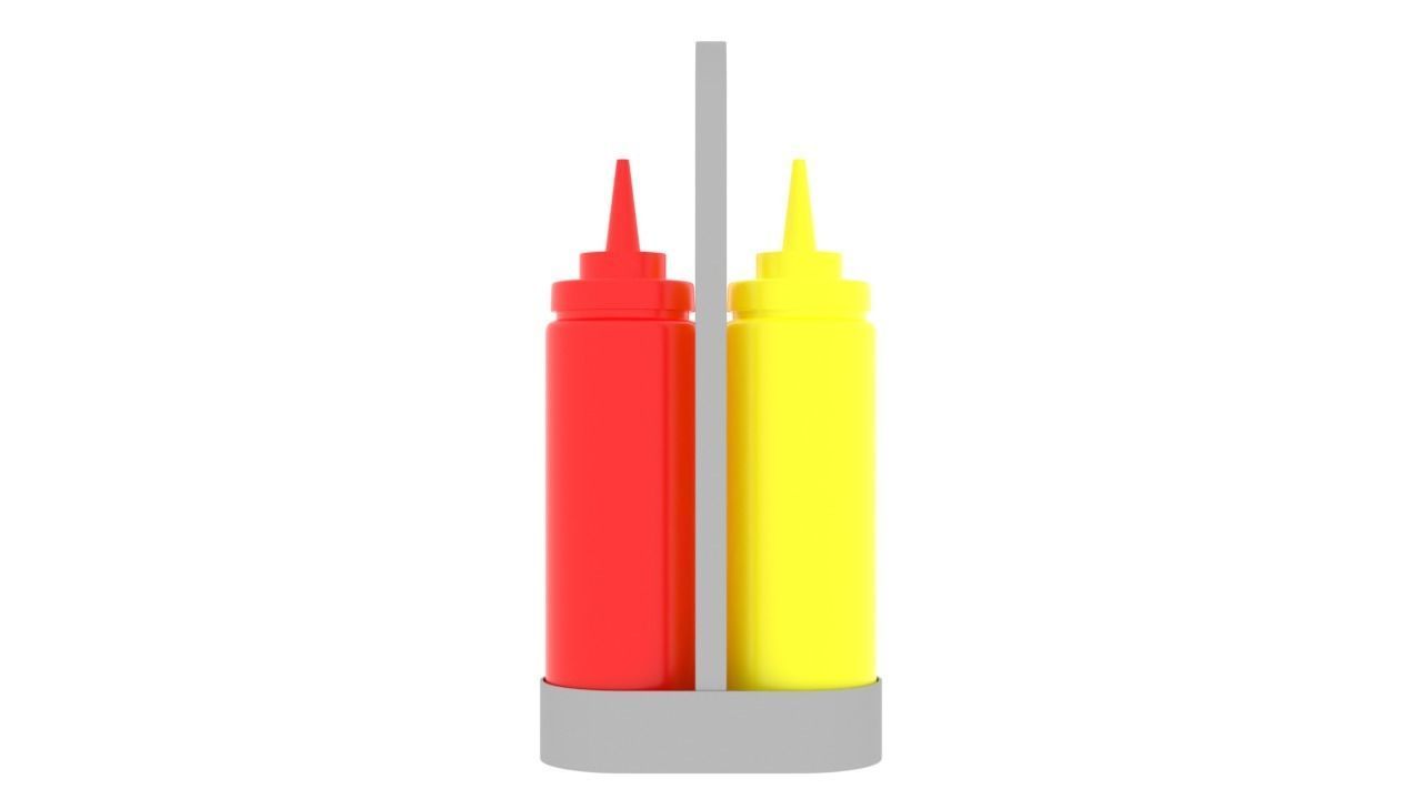 Condiment containers 3D model_1