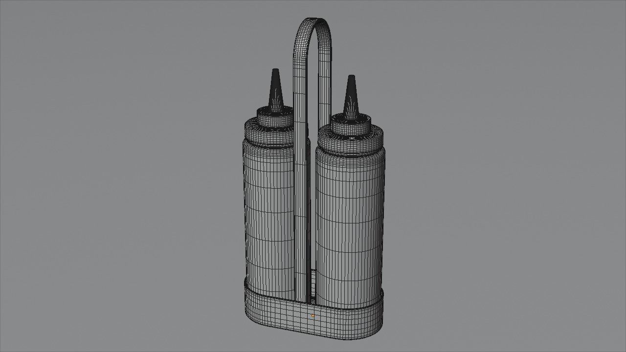 Condiment containers 3D model_5