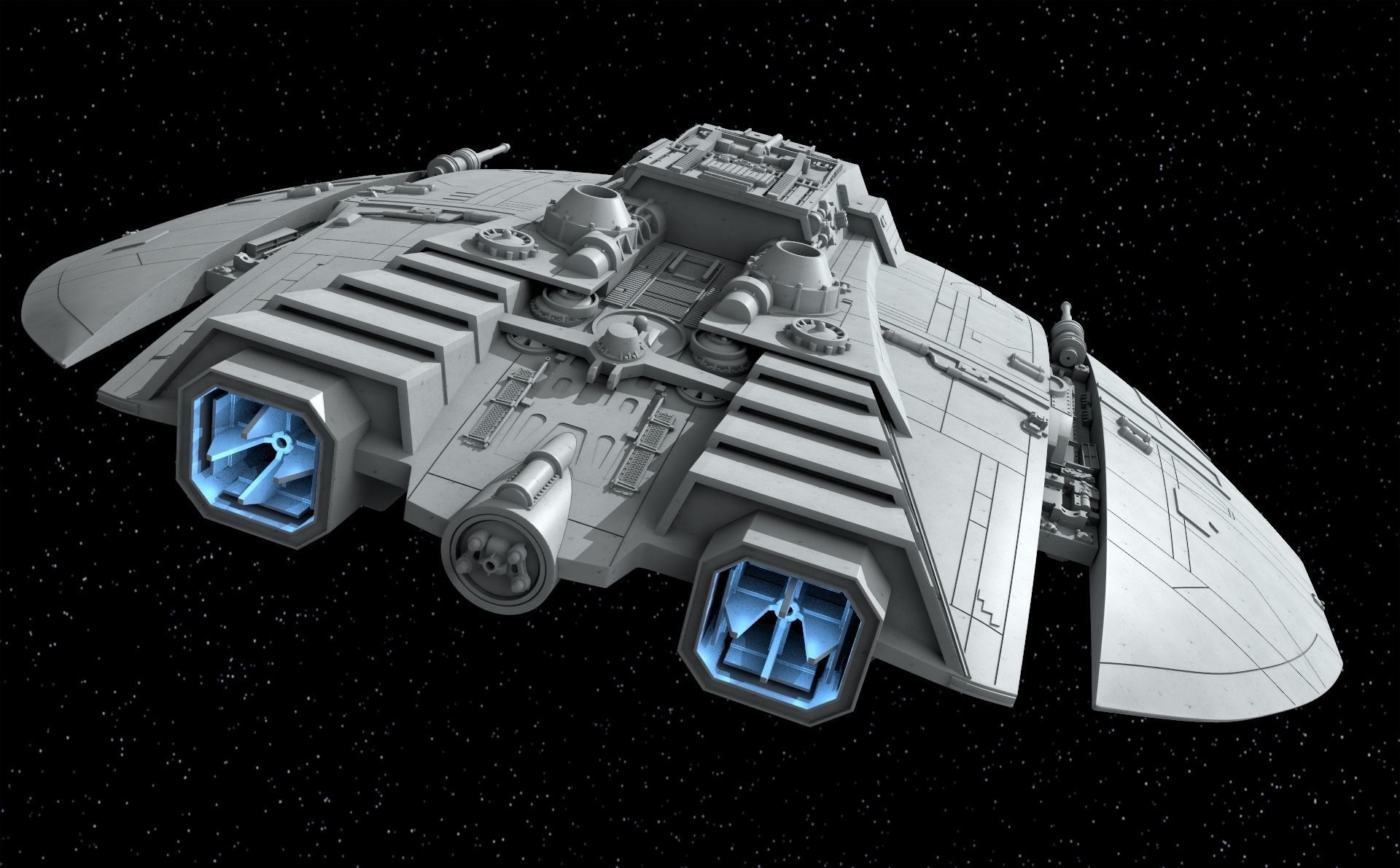 Battlestar Galactica Original Serie Cylon Raider 3D print model_2