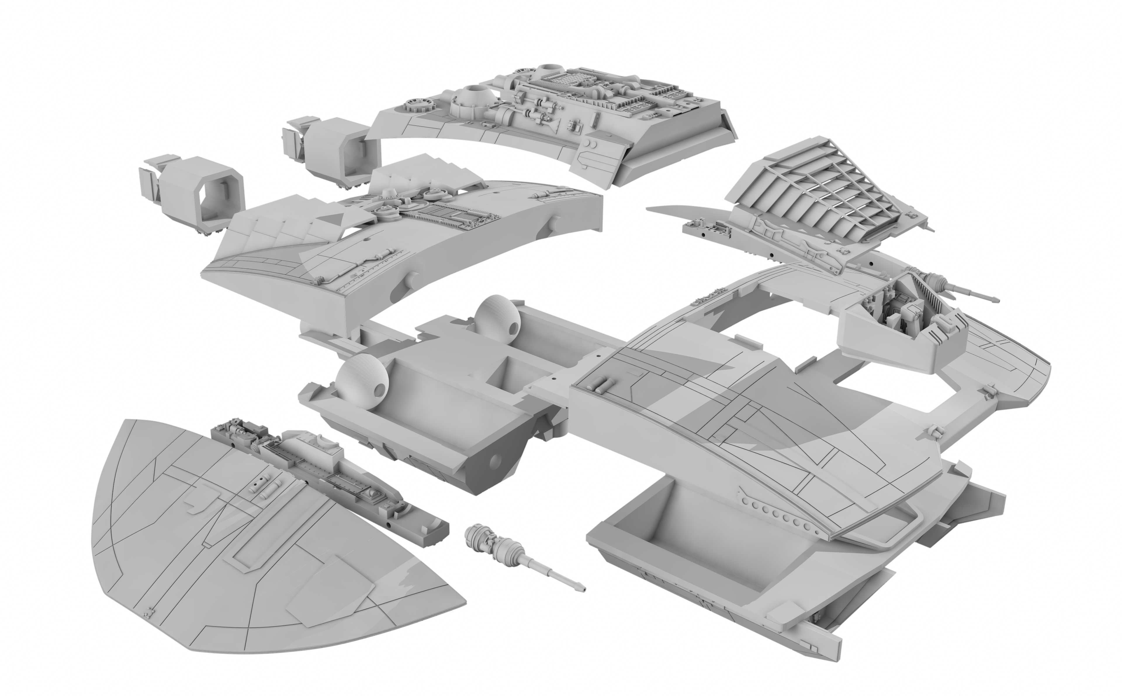 Battlestar Galactica Original Serie Cylon Raider 3D print model_3