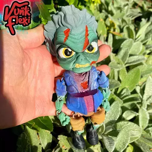 Zombie Flexi Print In Place plus figure and keychain