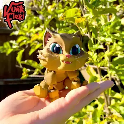 Cat Flexi Print In Place plus figure and keychain