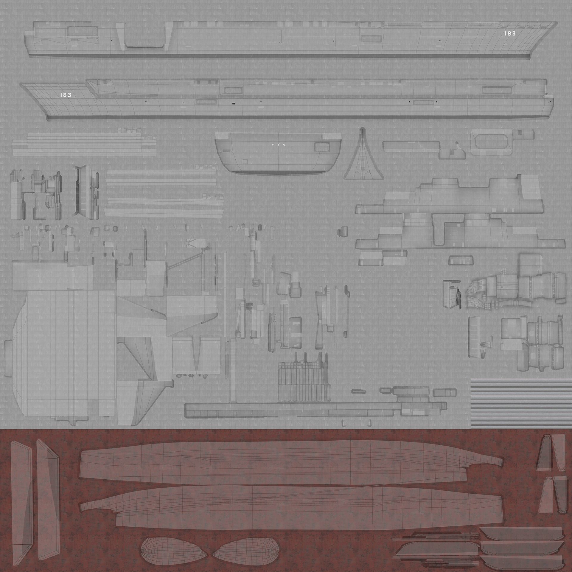JS Izumo DDH-183 3D model_19