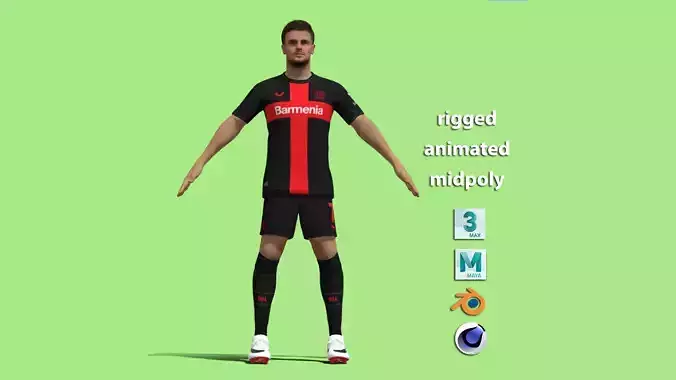 T-Pose Rigged Jonas Hofmann Leverkusen 3D model T-Pose Rigged Jonas Hofmann Leverkusen 3D model
