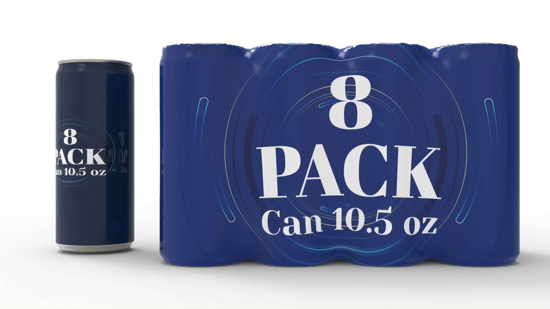 Eight pack packaging beverage soda cans 10-5oz - 310ml Texture_2