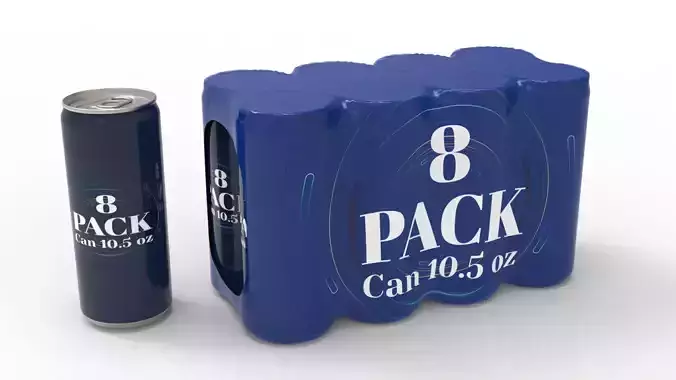 Eight pack packaging beverage soda cans 10-5oz - 310ml Texture