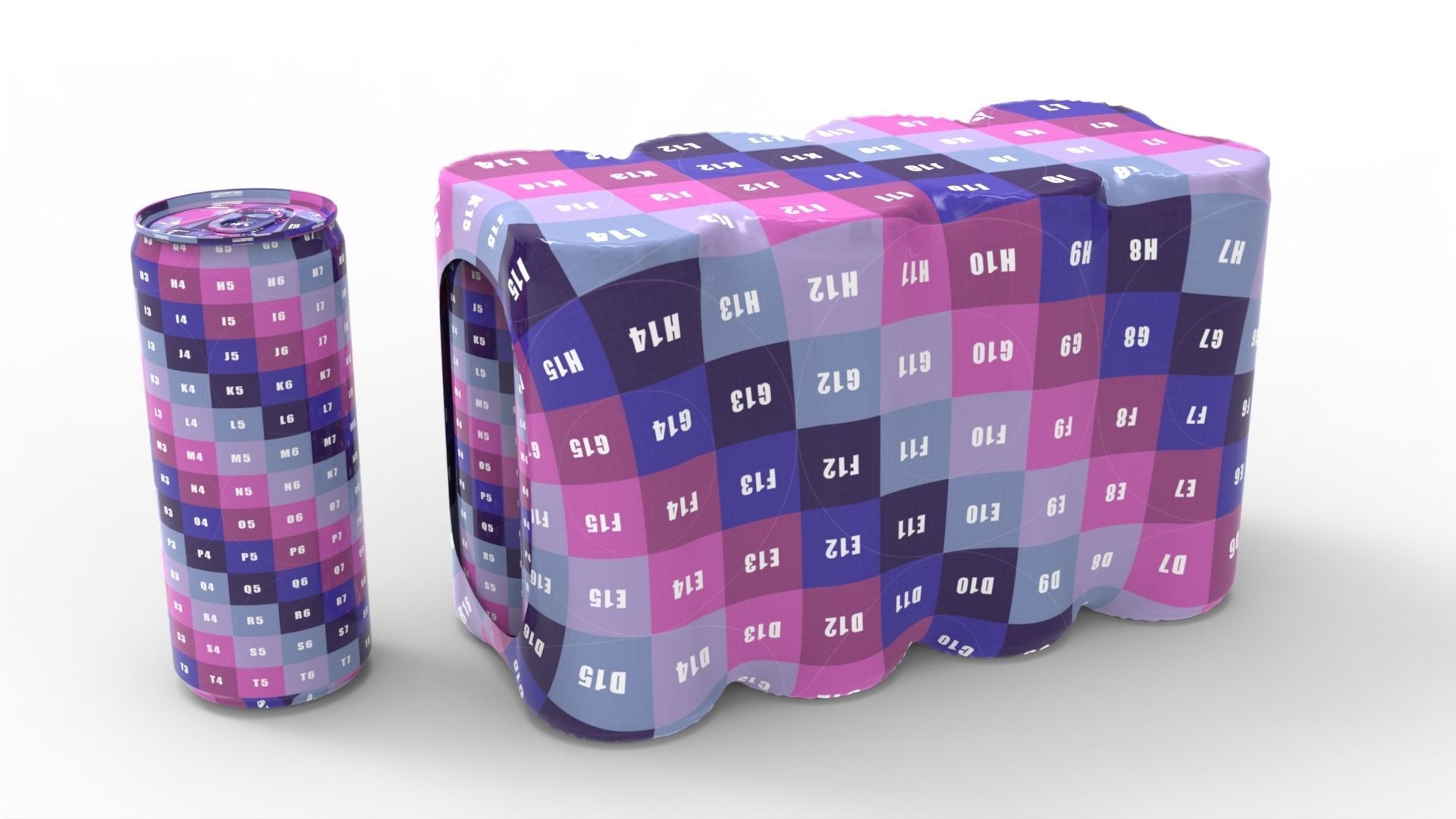 Eight pack packaging beverage soda cans 10-5oz - 310ml Texture_6