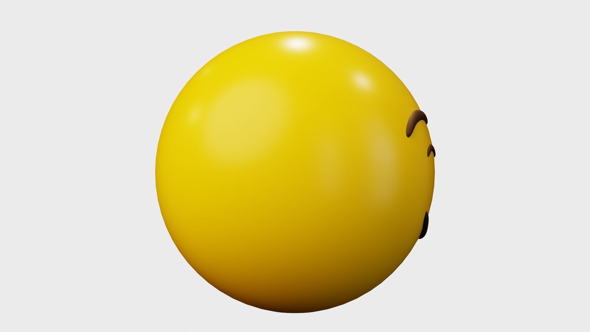 Wink Face Emoticon Emoji or Smiley 3D model_3
