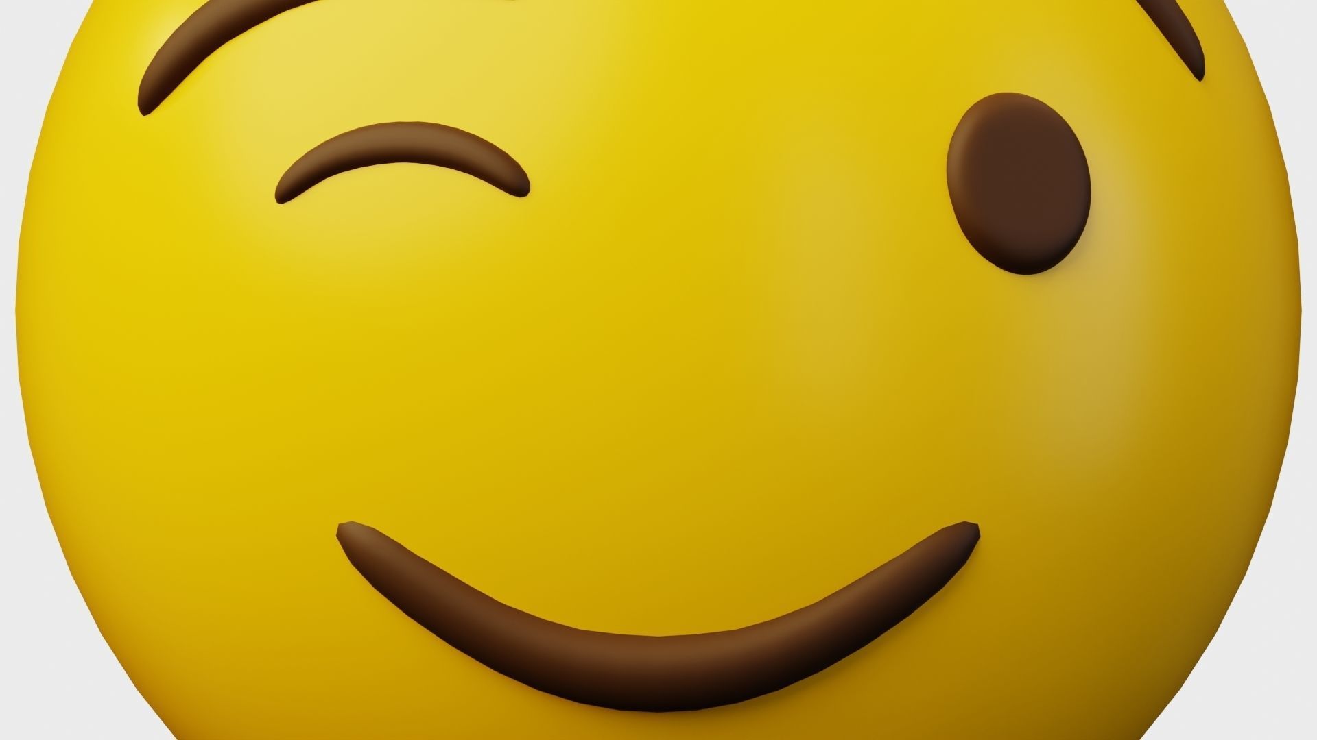 Wink Face Emoticon Emoji or Smiley 3D model_7