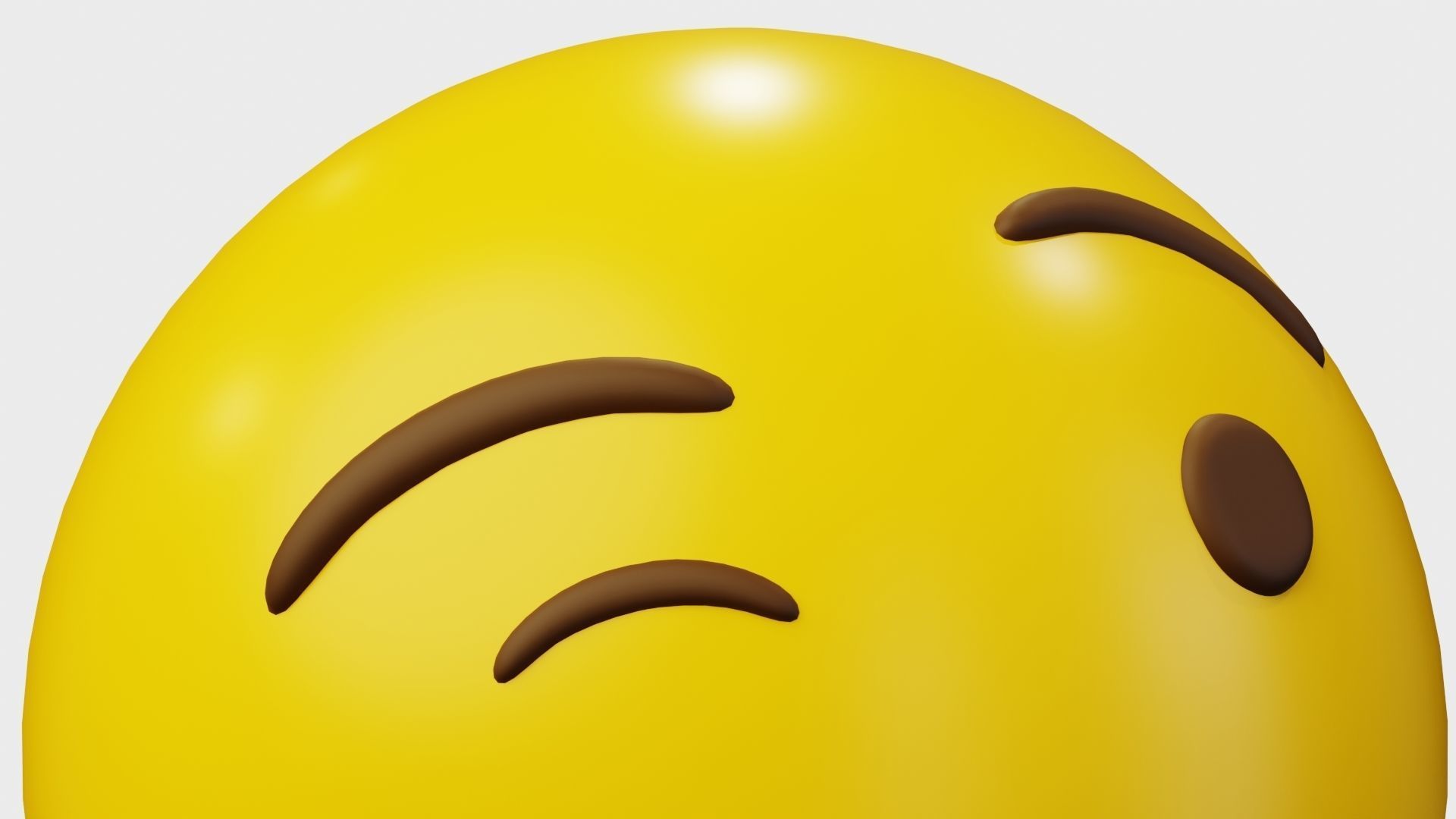 Wink Face Emoticon Emoji or Smiley 3D model_6