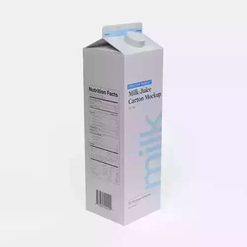 32oz Milk or Juice Carton with Fluted Screw Cap Lid