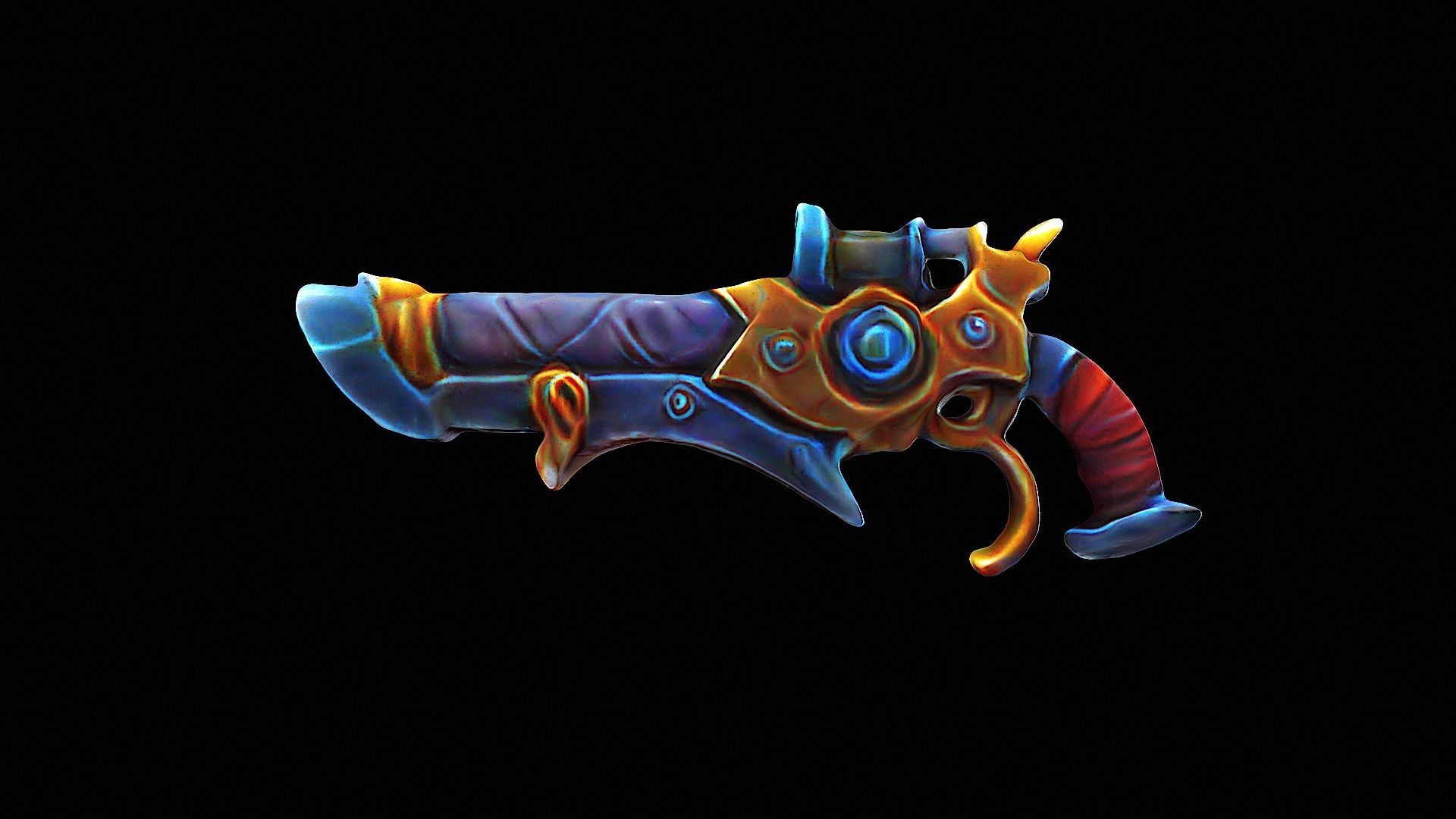 stylized gun 3D model_3