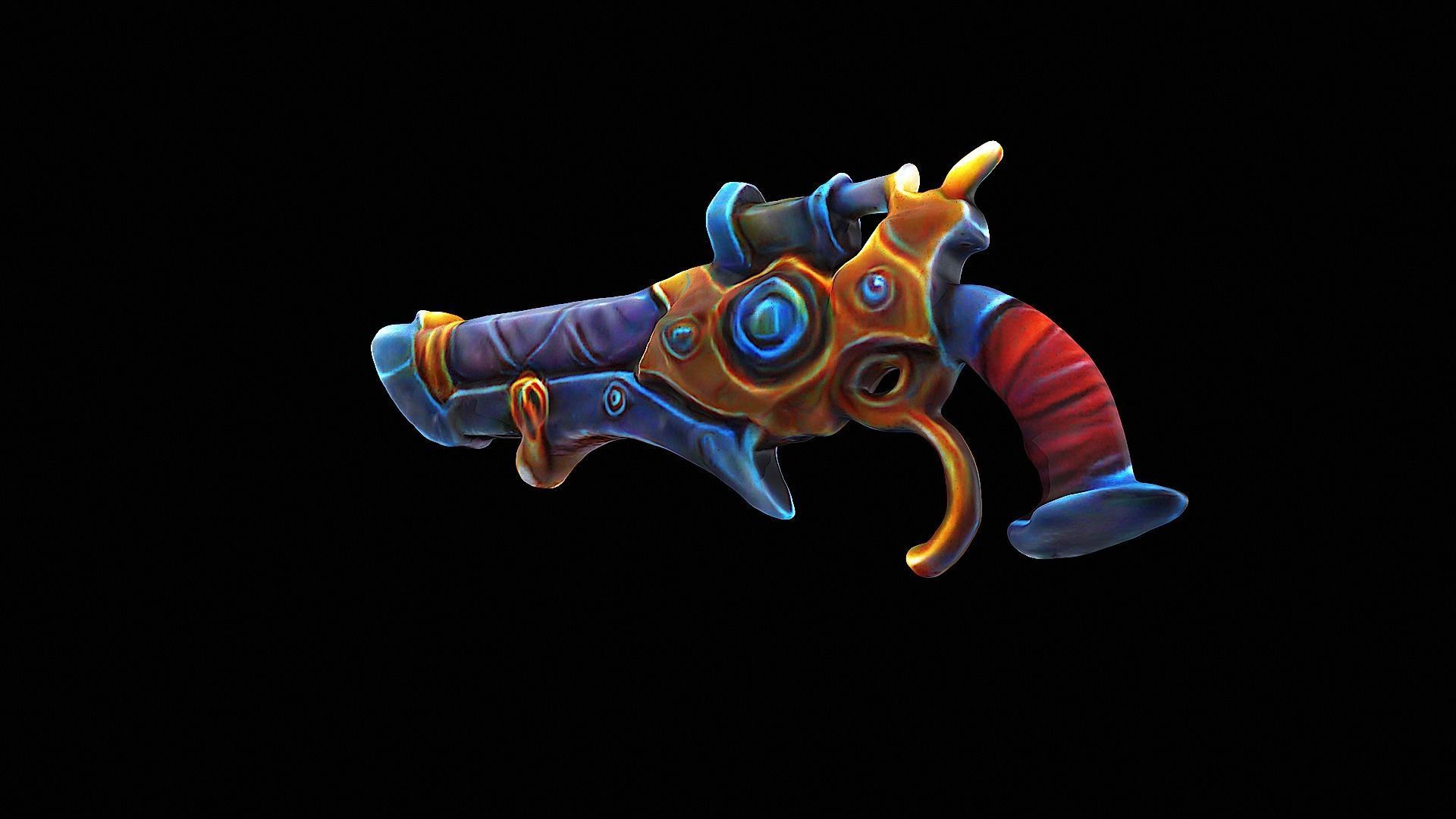 stylized gun 3D model_4