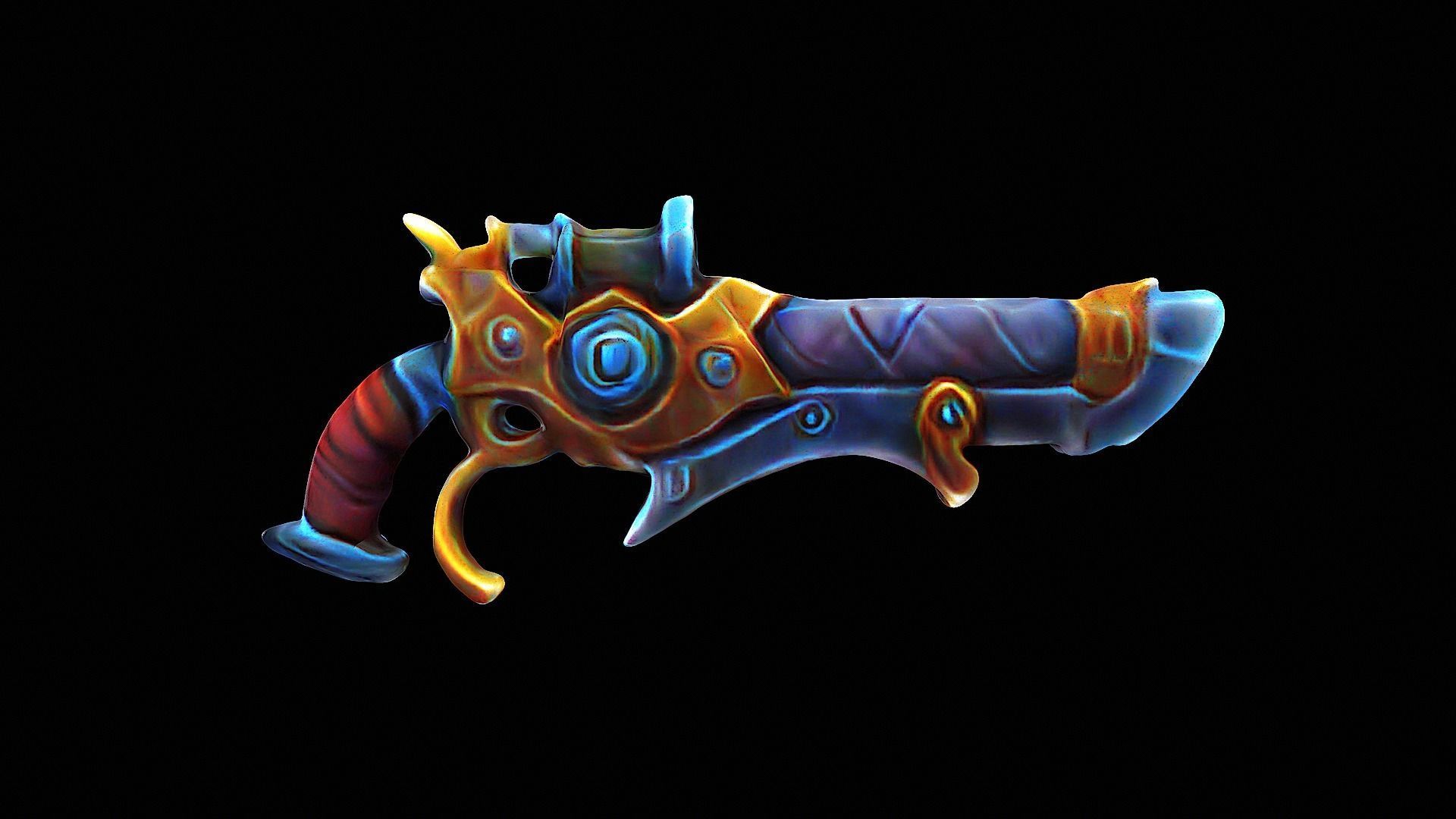 stylized gun 3D model_5