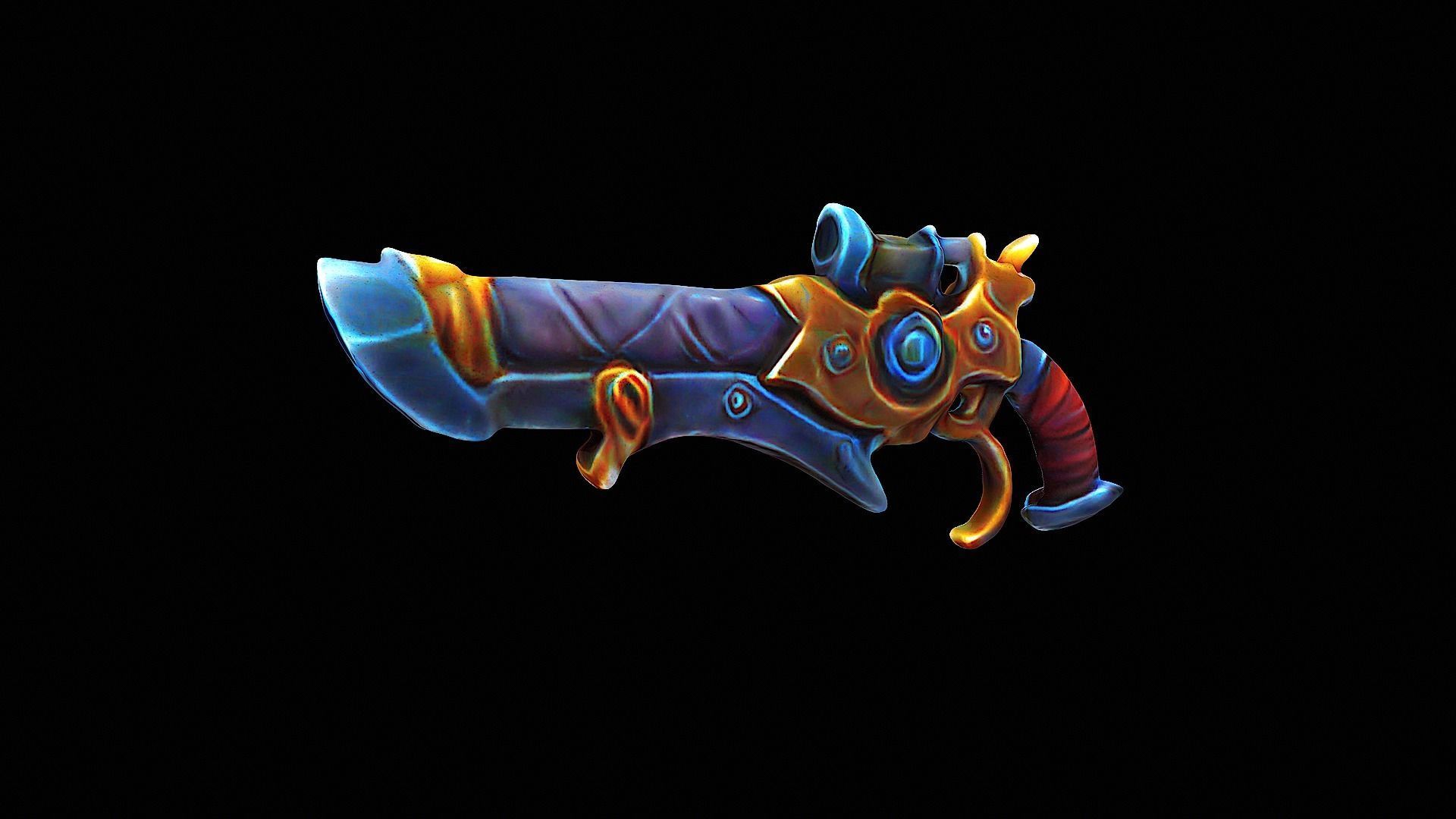 stylized gun 3D model_2