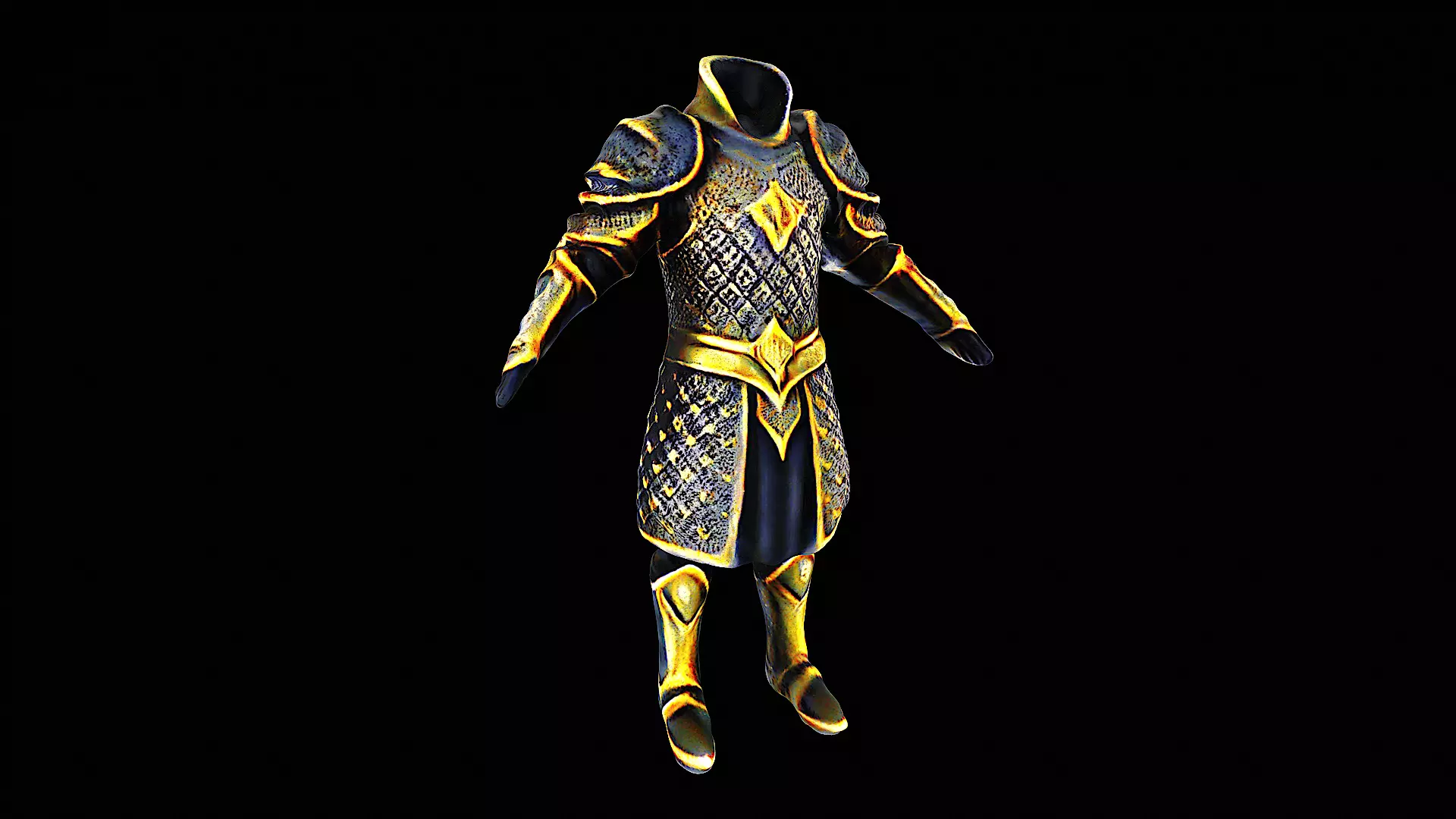 golden armor 3D model_0
