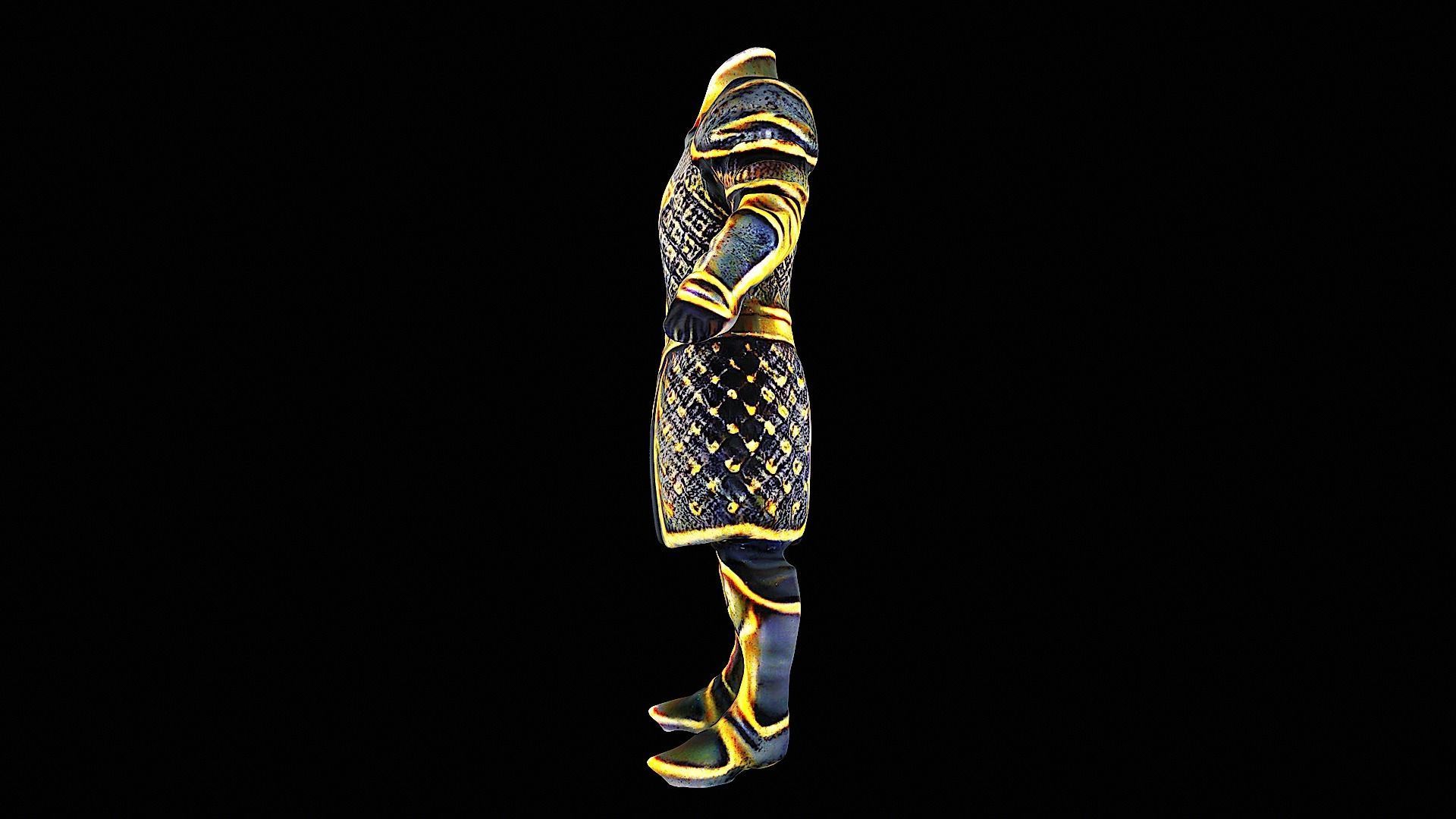 golden armor 3D model_6