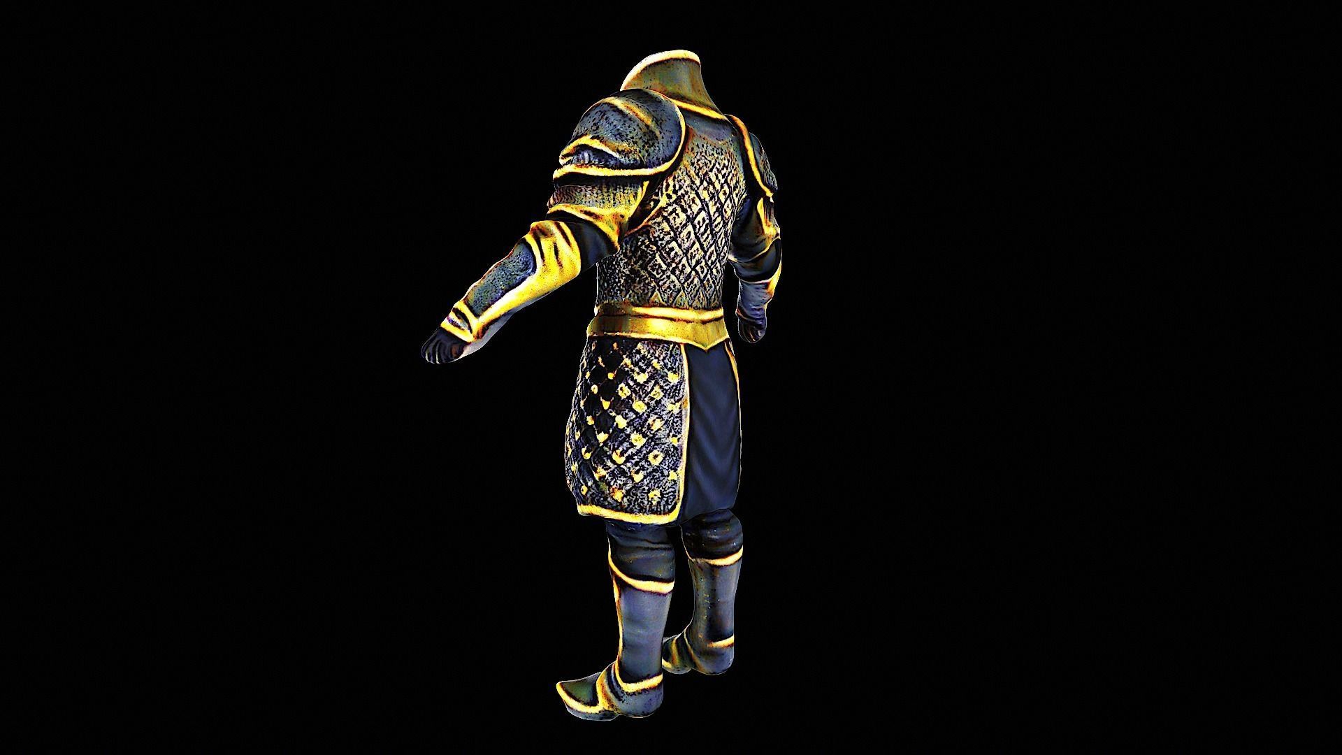 golden armor 3D model_5