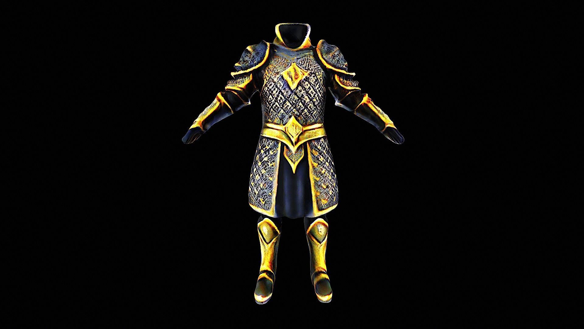 golden armor 3D model_8