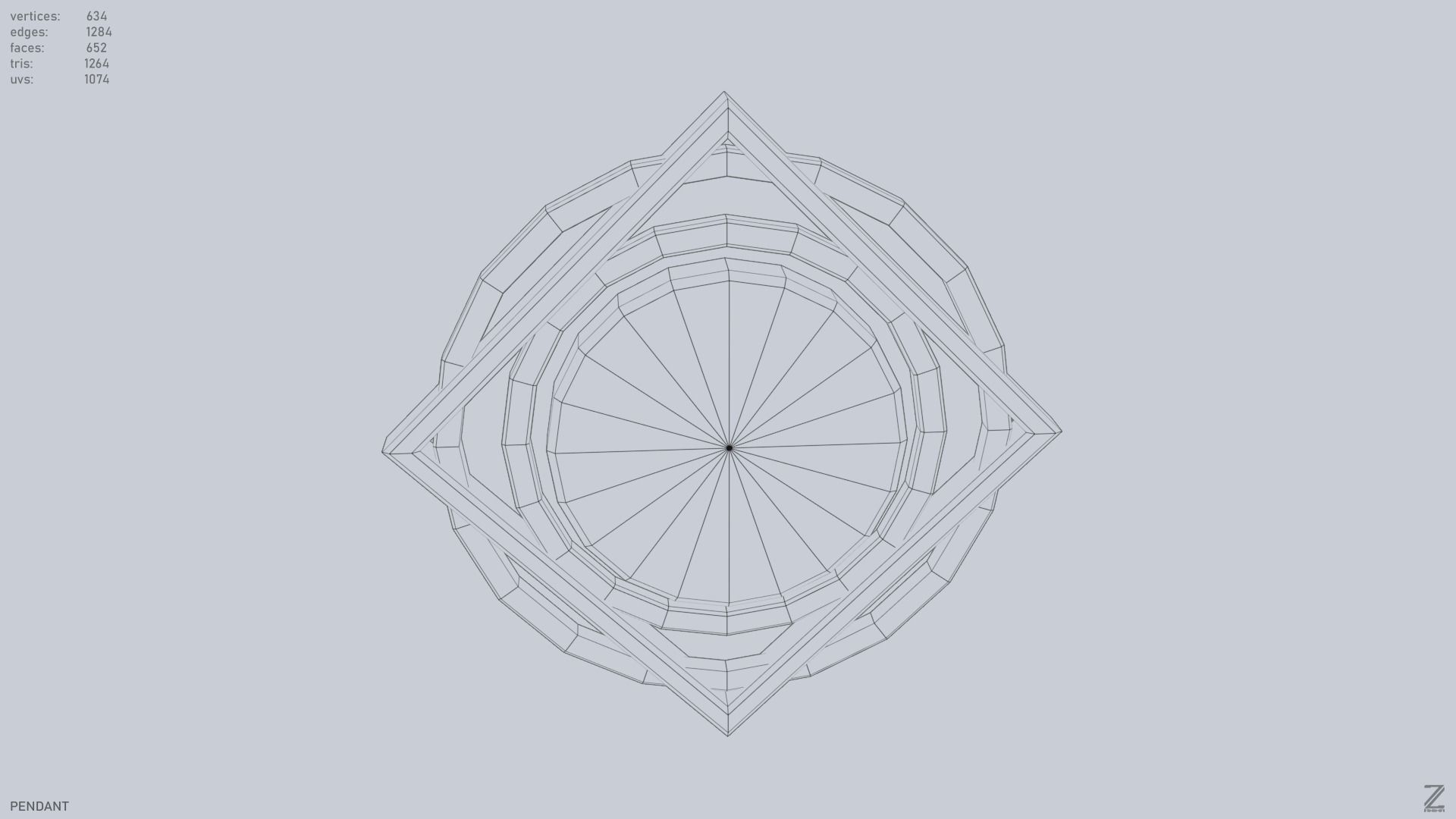 Pendant Low-poly 3D model_14