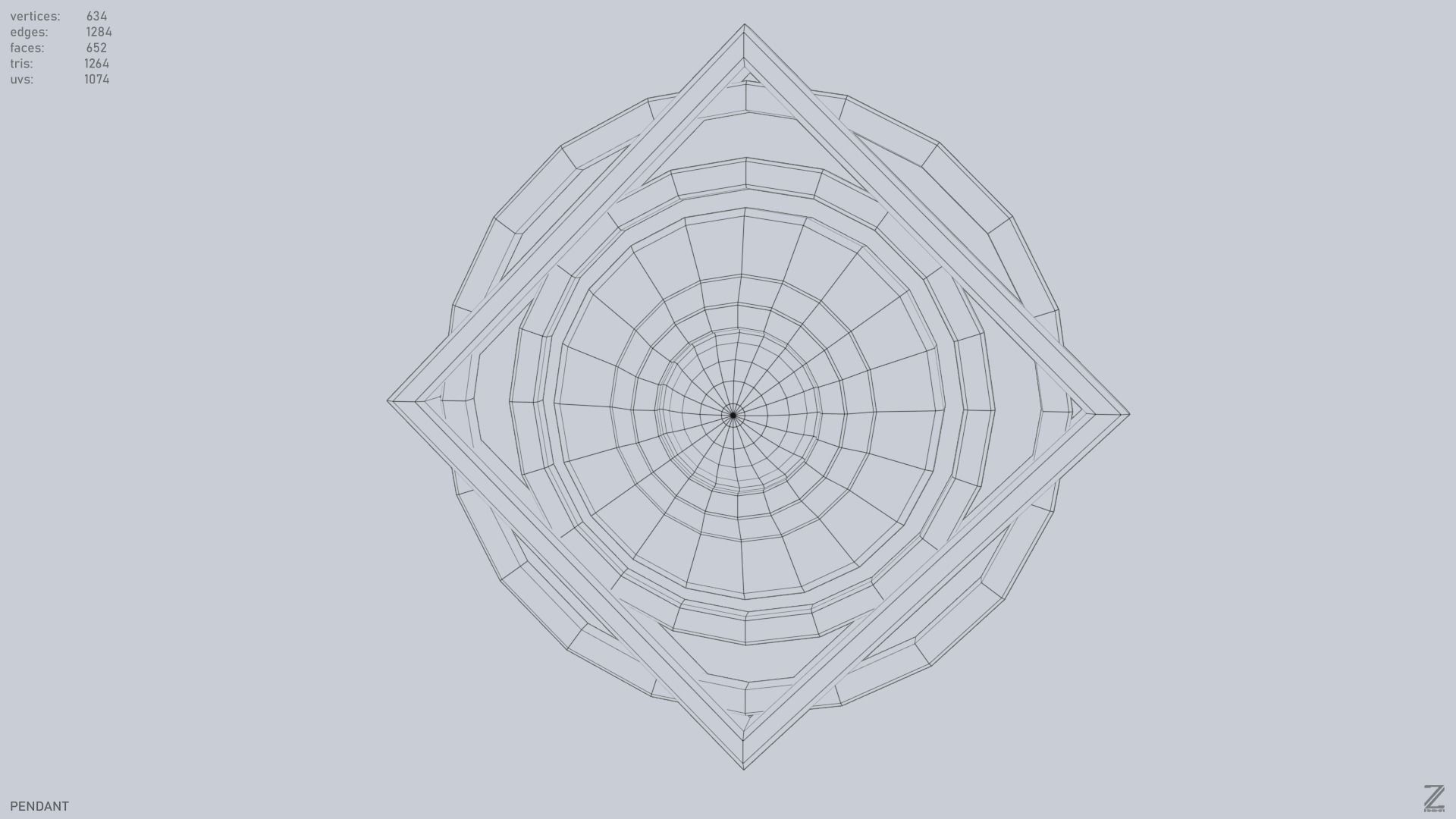 Pendant Low-poly 3D model_4